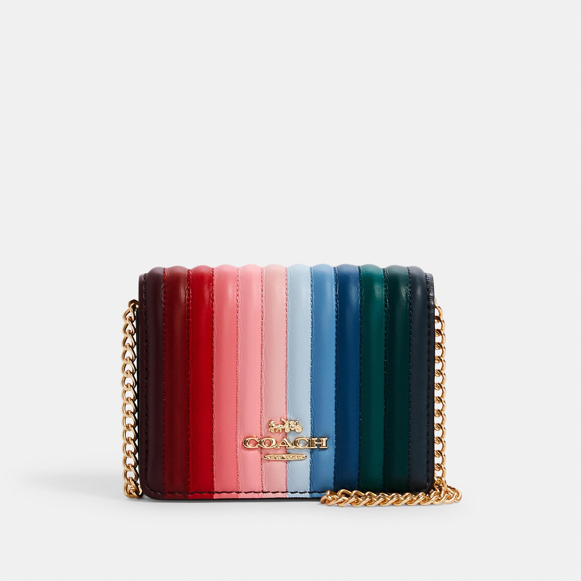 Leather French wallet Rainbow print Monogram