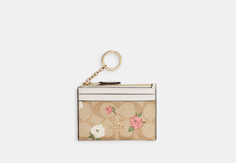 折りたたみ財布 COACH Mini Skinny Id Case With Floral Print CZ595 COACH Mini Skinny Floral Print Leather ID Case - Macy's