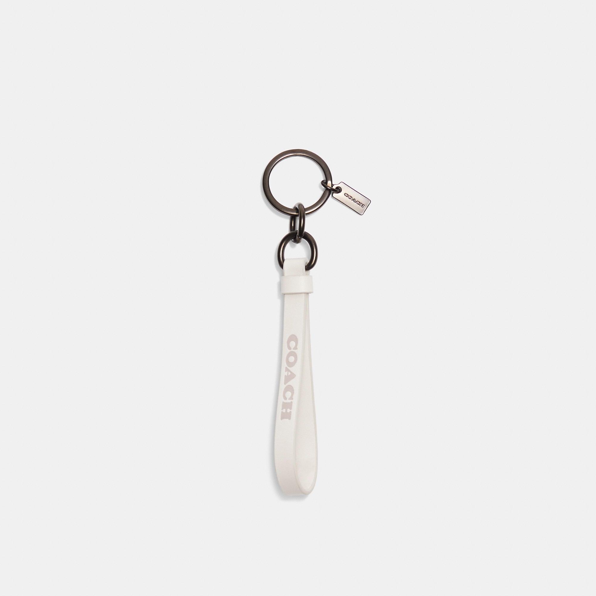 Coach Outlet Loop Key Fob in White for Men