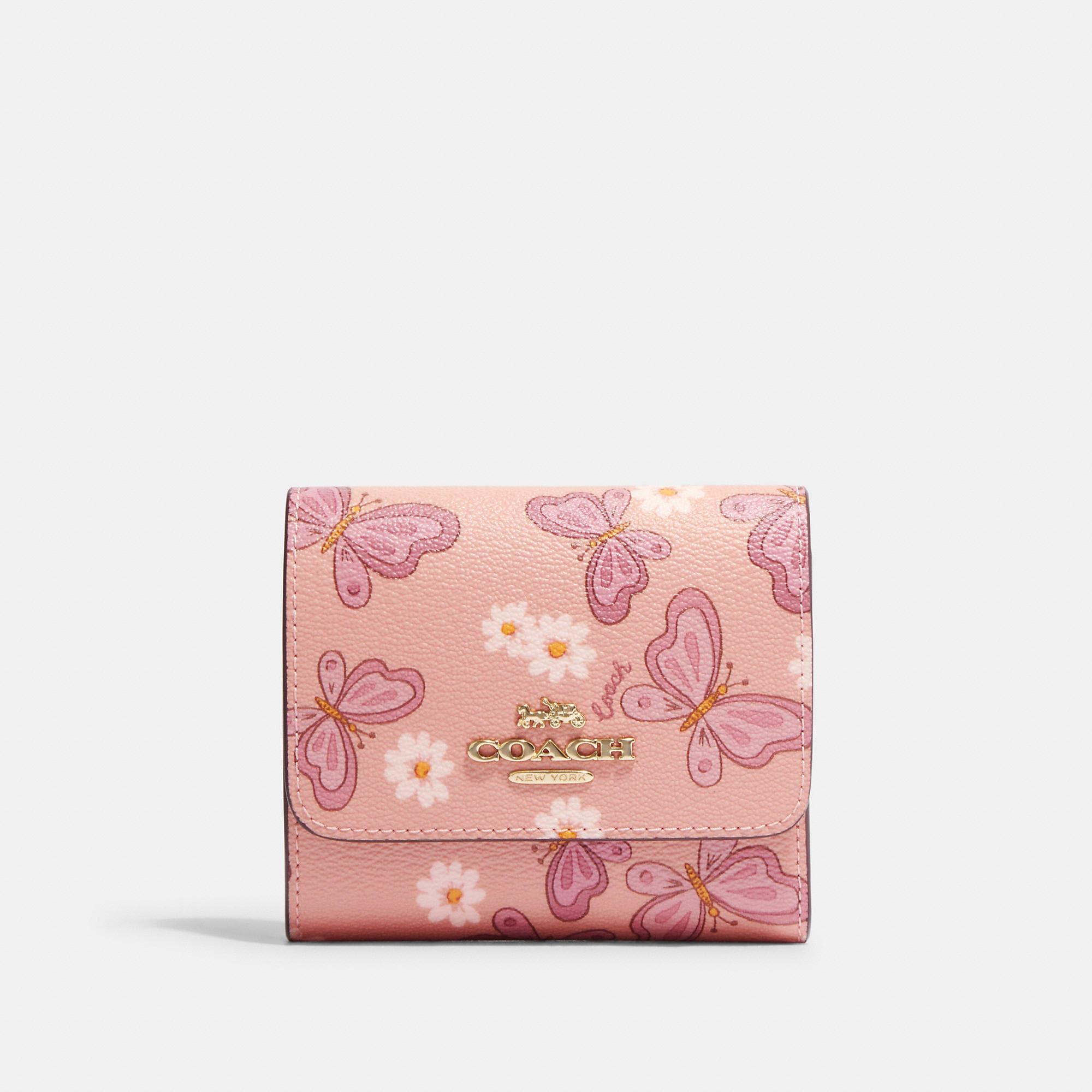 Coach Outlet Small Trifold Wallet With Lovely Butterfly Print in
