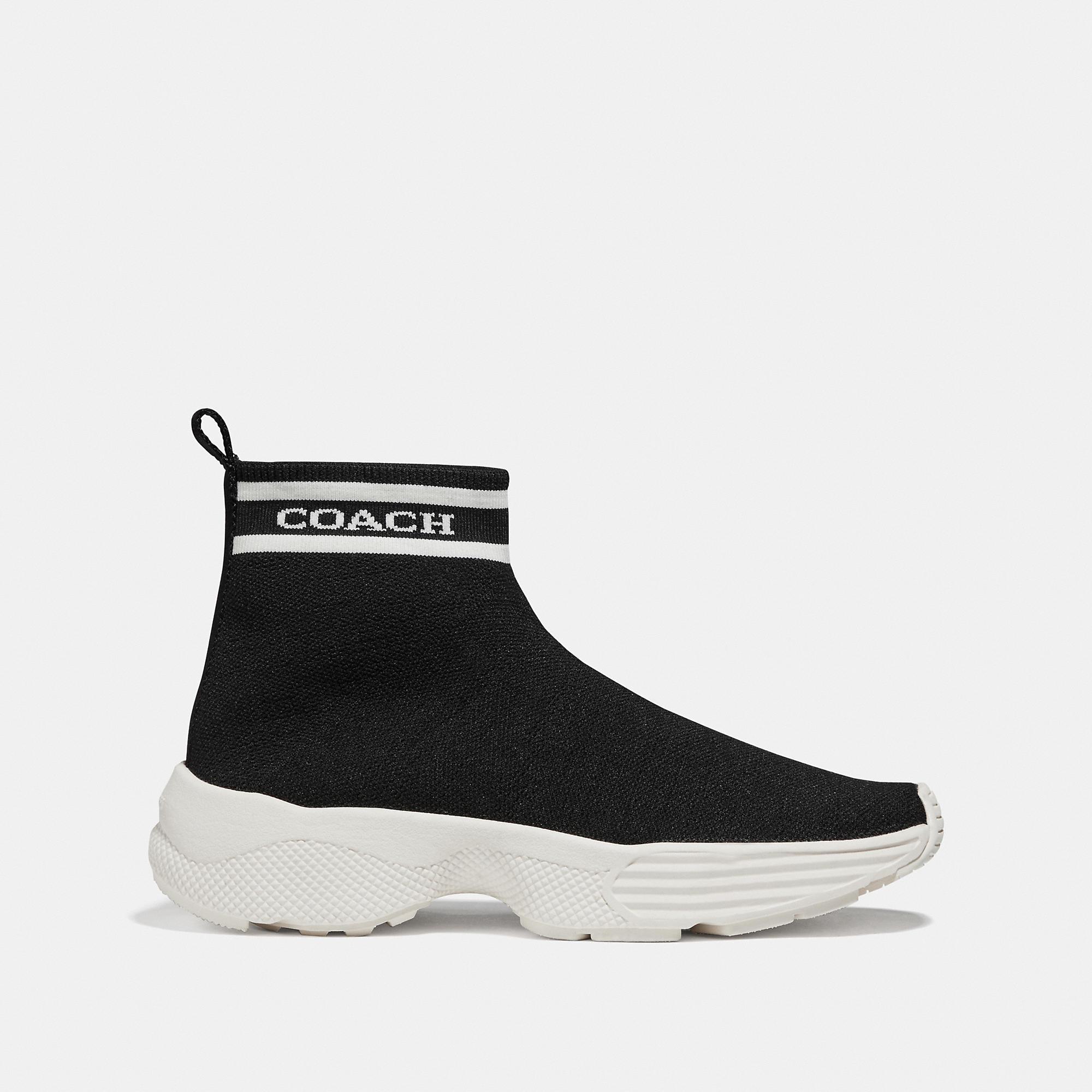 COACH Rubber C203 Sock Sneaker in Black | Lyst