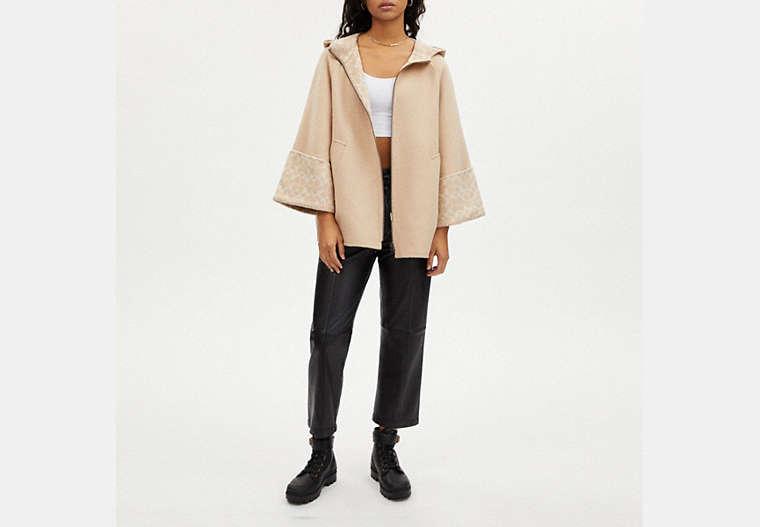 COACH Wool Cape in Black Lyst