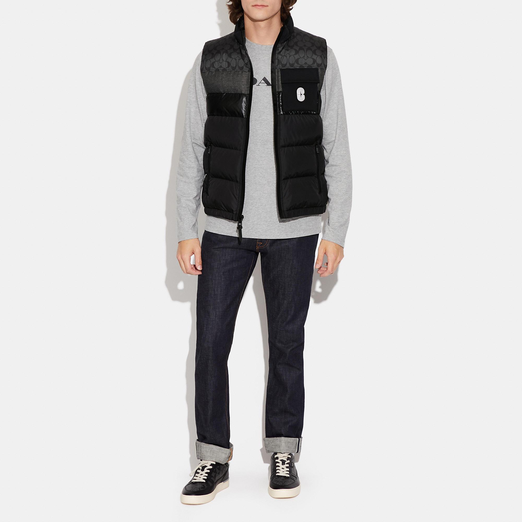 Coach Outlet Coach Down Vest in Black for Men | Lyst