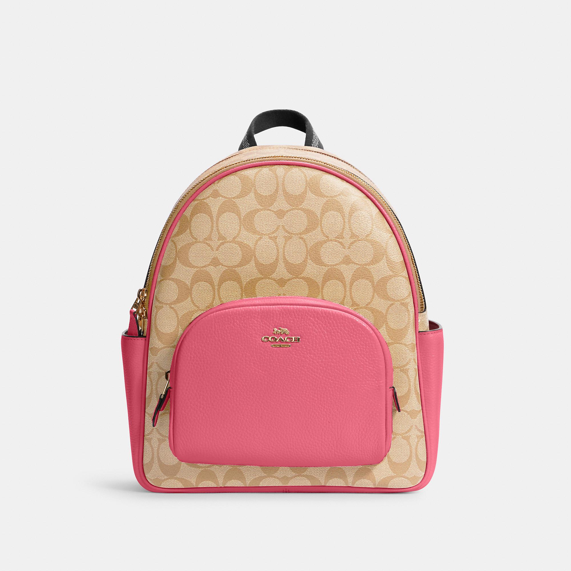 COACH Court Backpack In Signature Canvas in Pink | Lyst