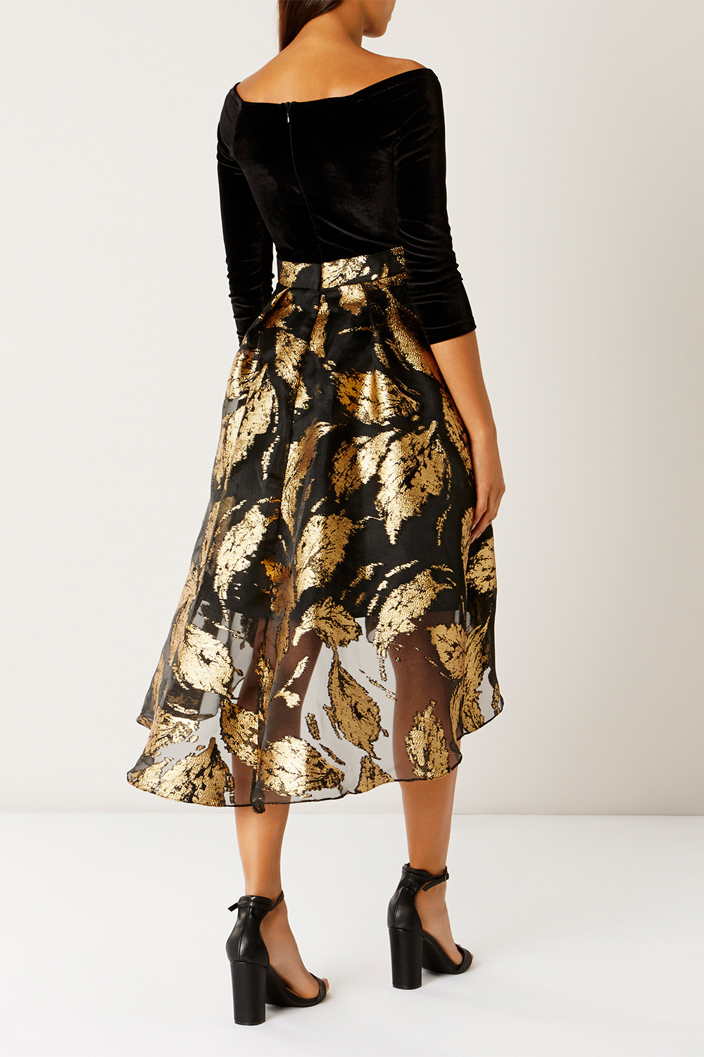coast black gold dress