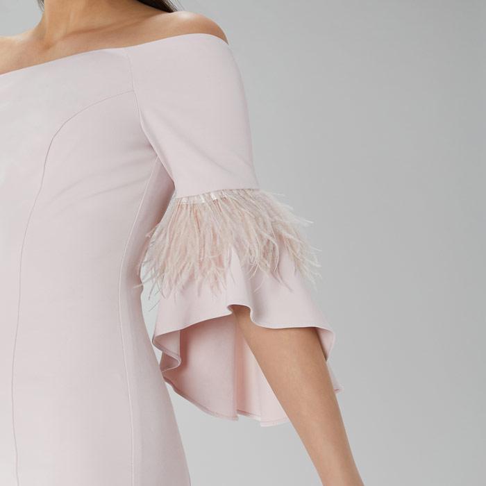 sadie feather trim shift dress coast