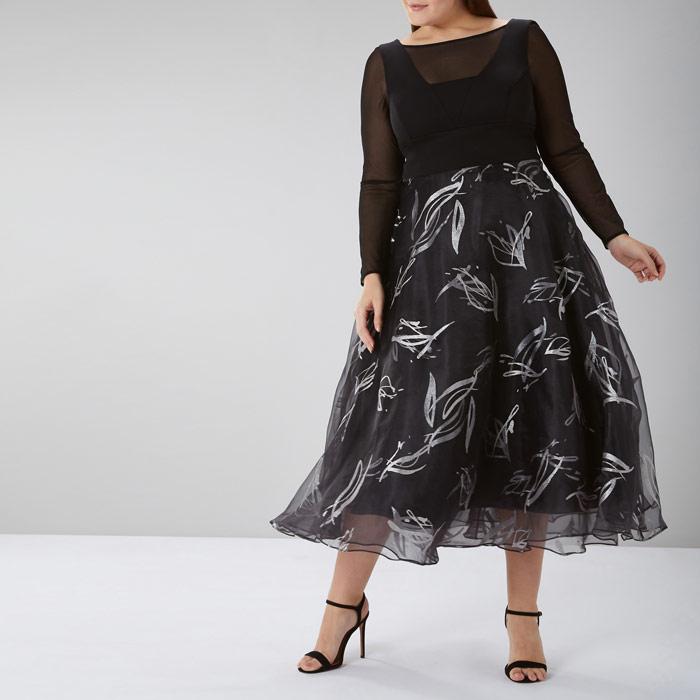 amore foil printed dress