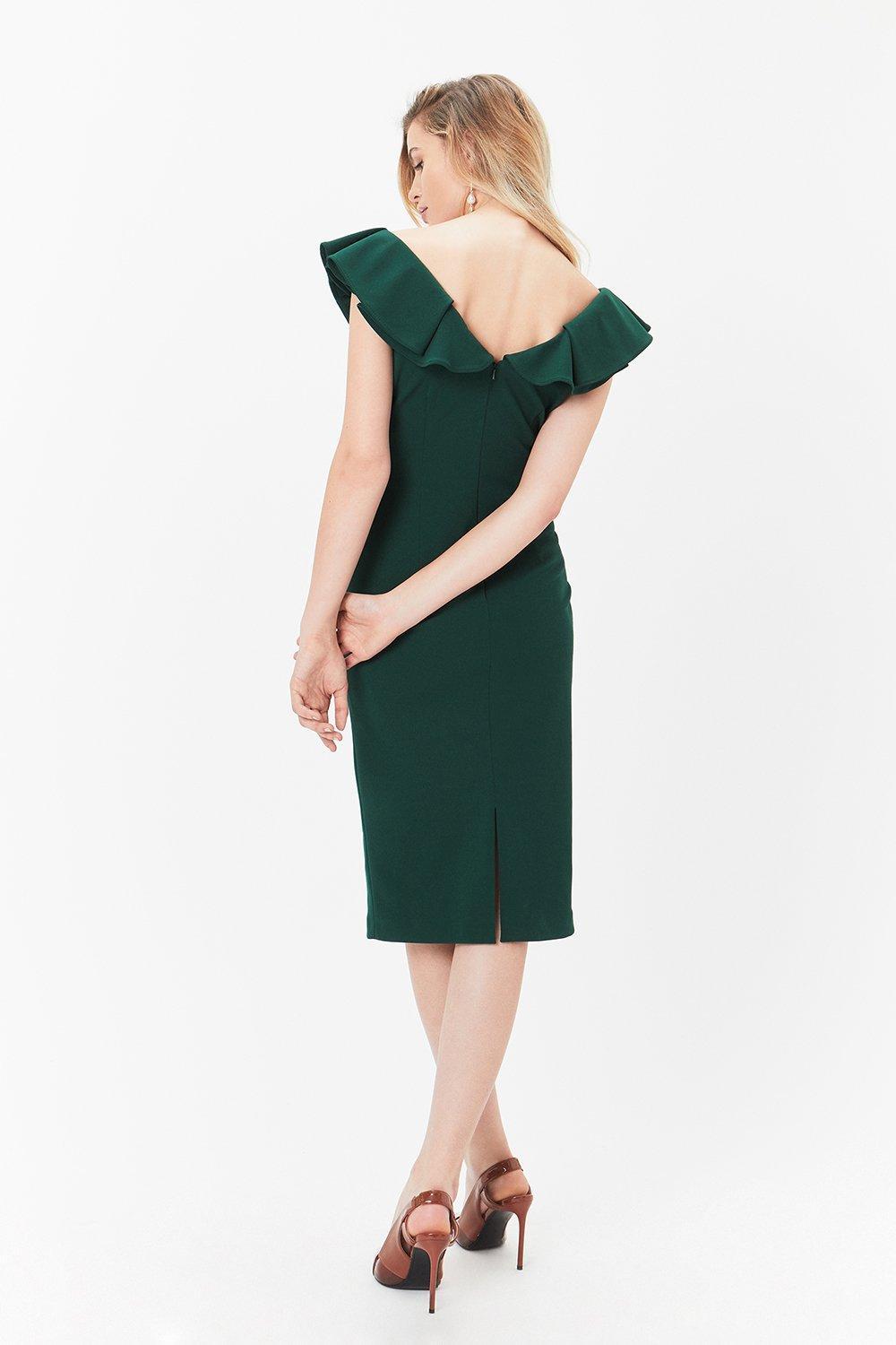 Coast green ruffle dress Clearance