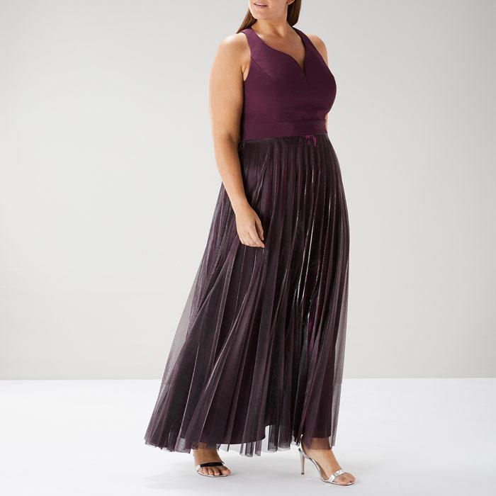 violetta pleated maxi dress