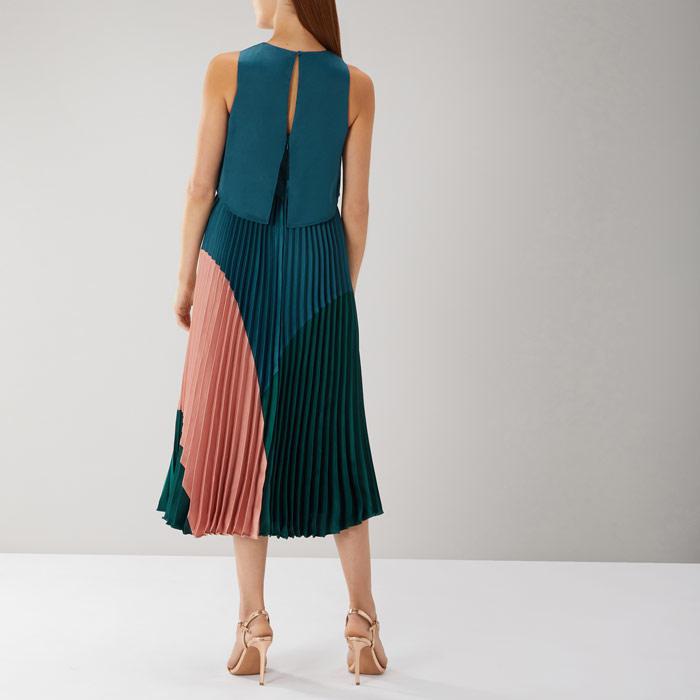 coast lola three tone pleated dress