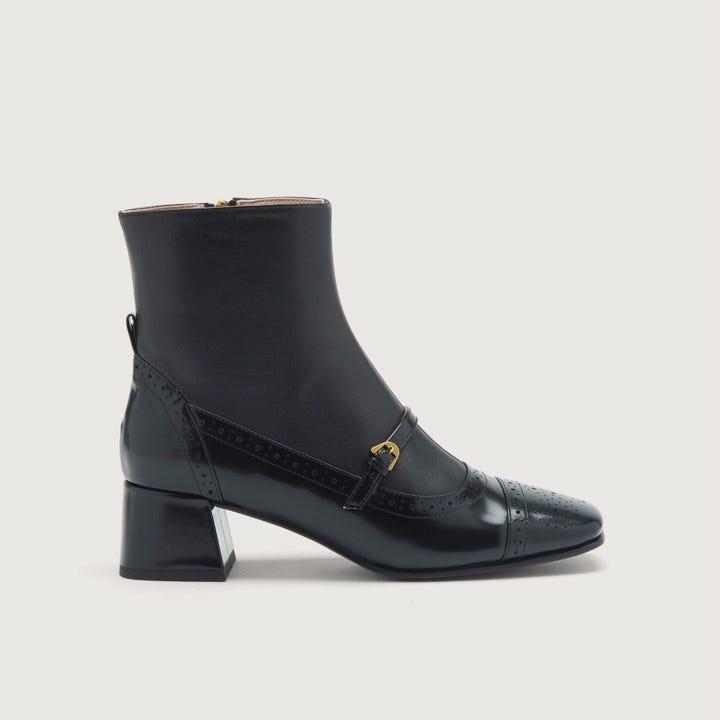 Burberry link detail patent leather ankle boots sale
