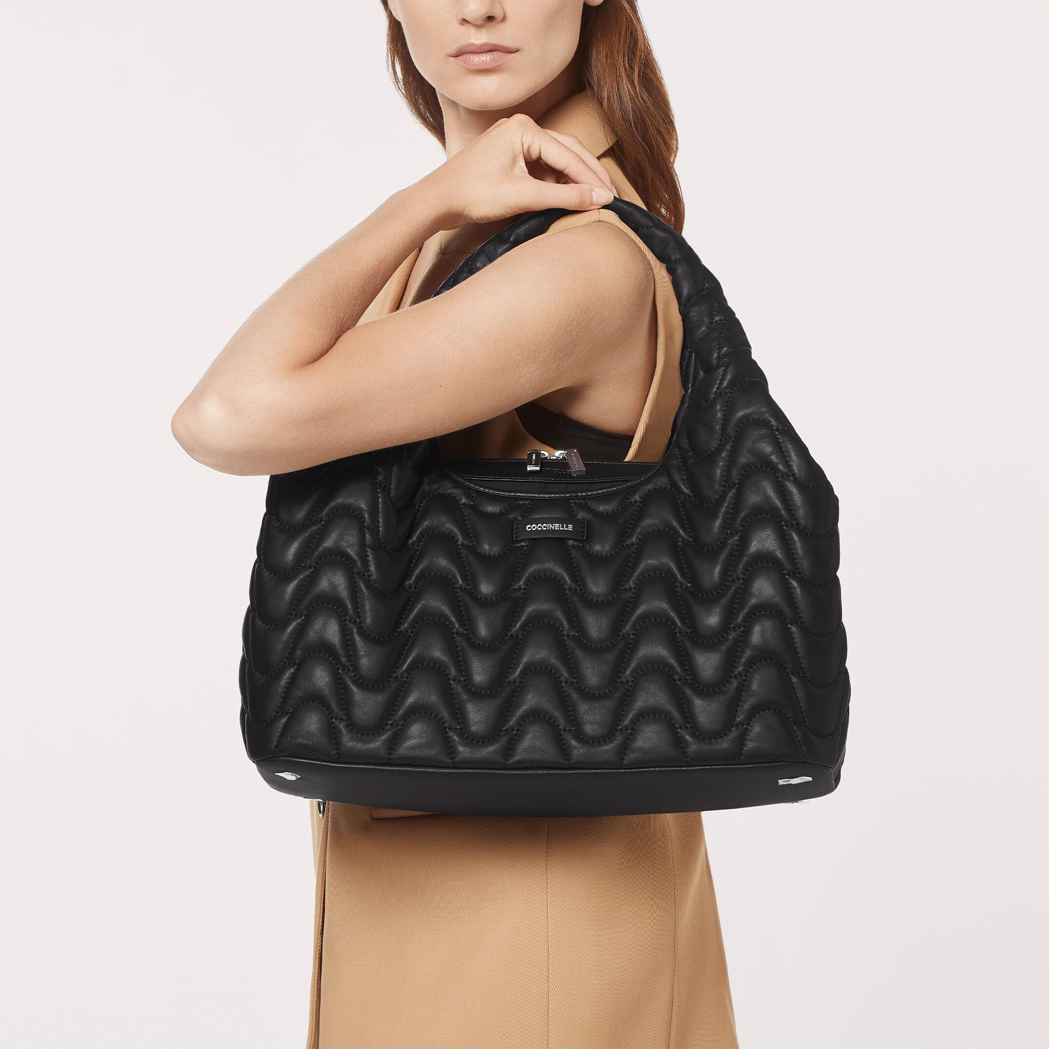 Coccinelle Bianca Matelassè Shoulder Bags in Black | Lyst
