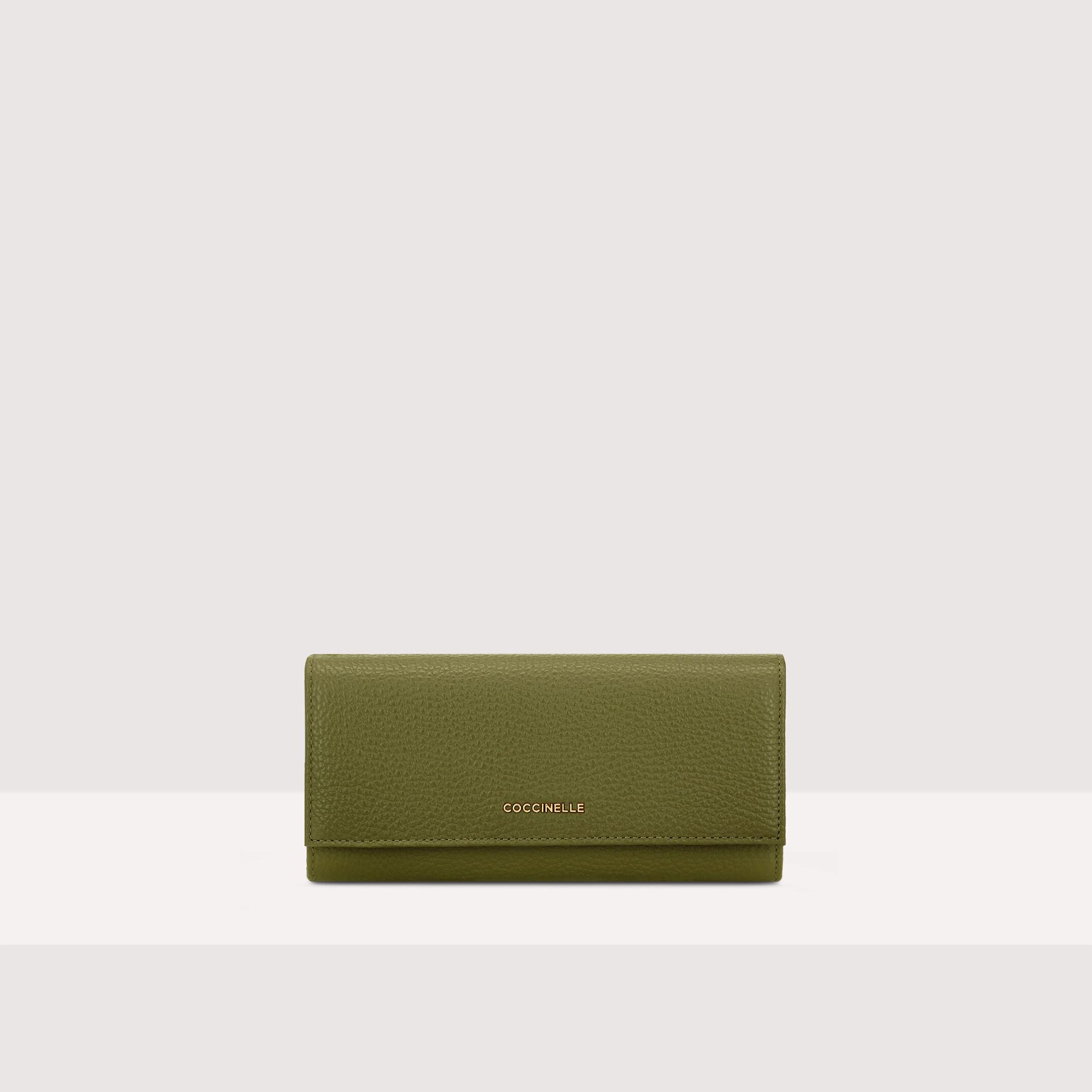 Coccinelle Metallic Soft Wallets & Small Leather Goods_ in Green | Lyst