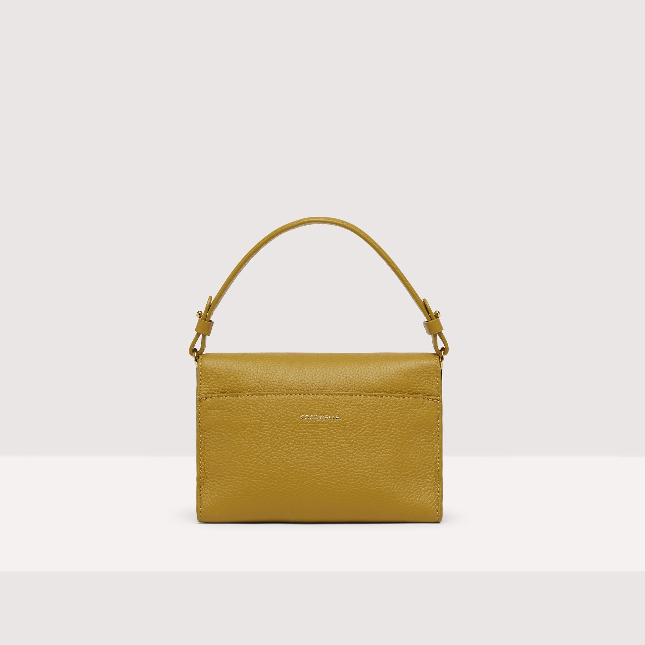 Coccinelle Grained Leather Handbag Binxie Small in Yellow | Lyst