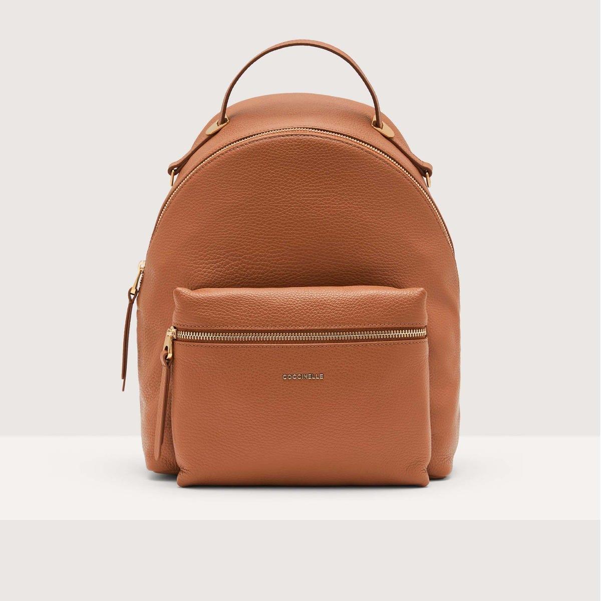 coccinelle clementine saffiano mini backpack Coccinelle Grained Leather Backpack Lea Small in Brown