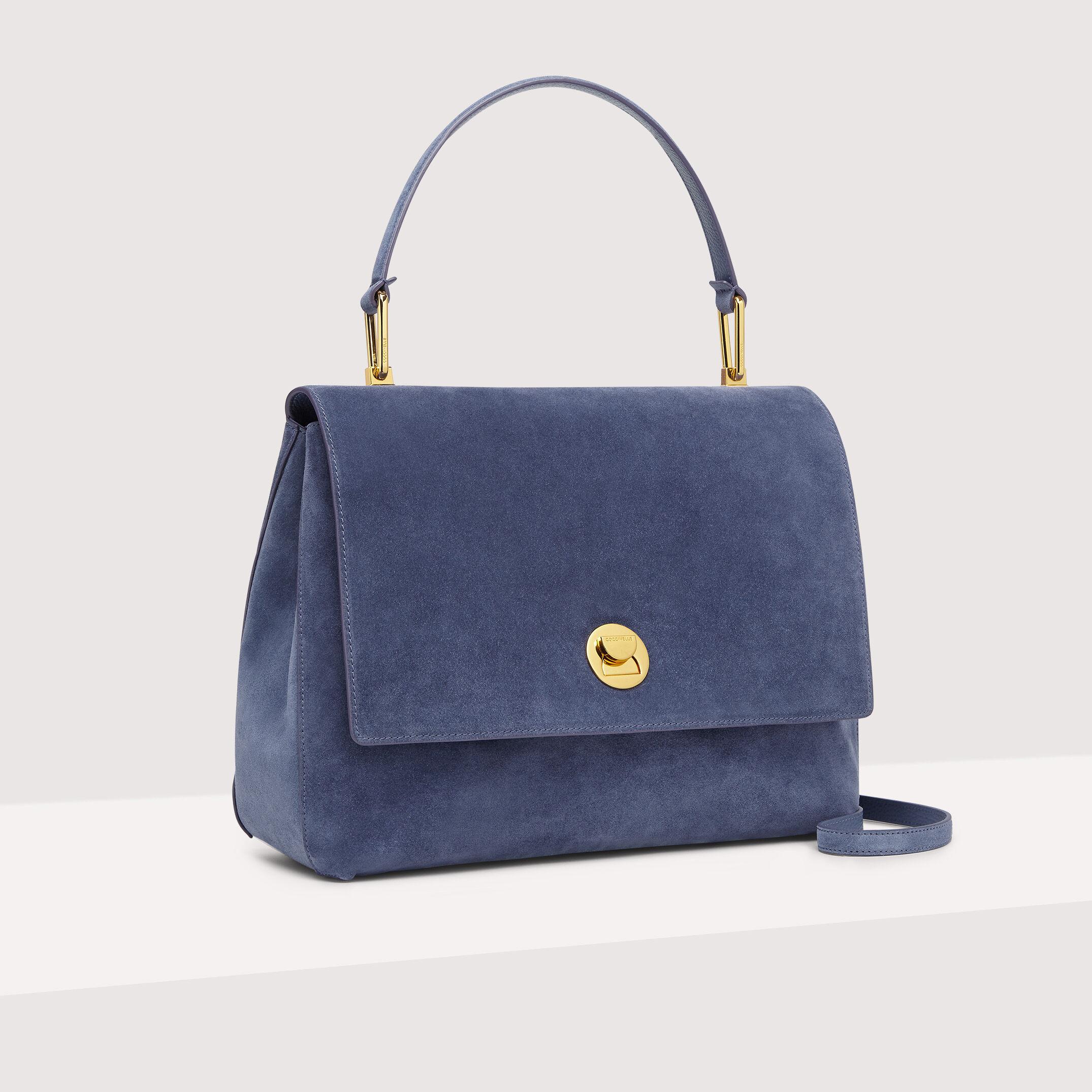 Coccinelle Liya Suede Large Shoulder Bags in Blue | Lyst