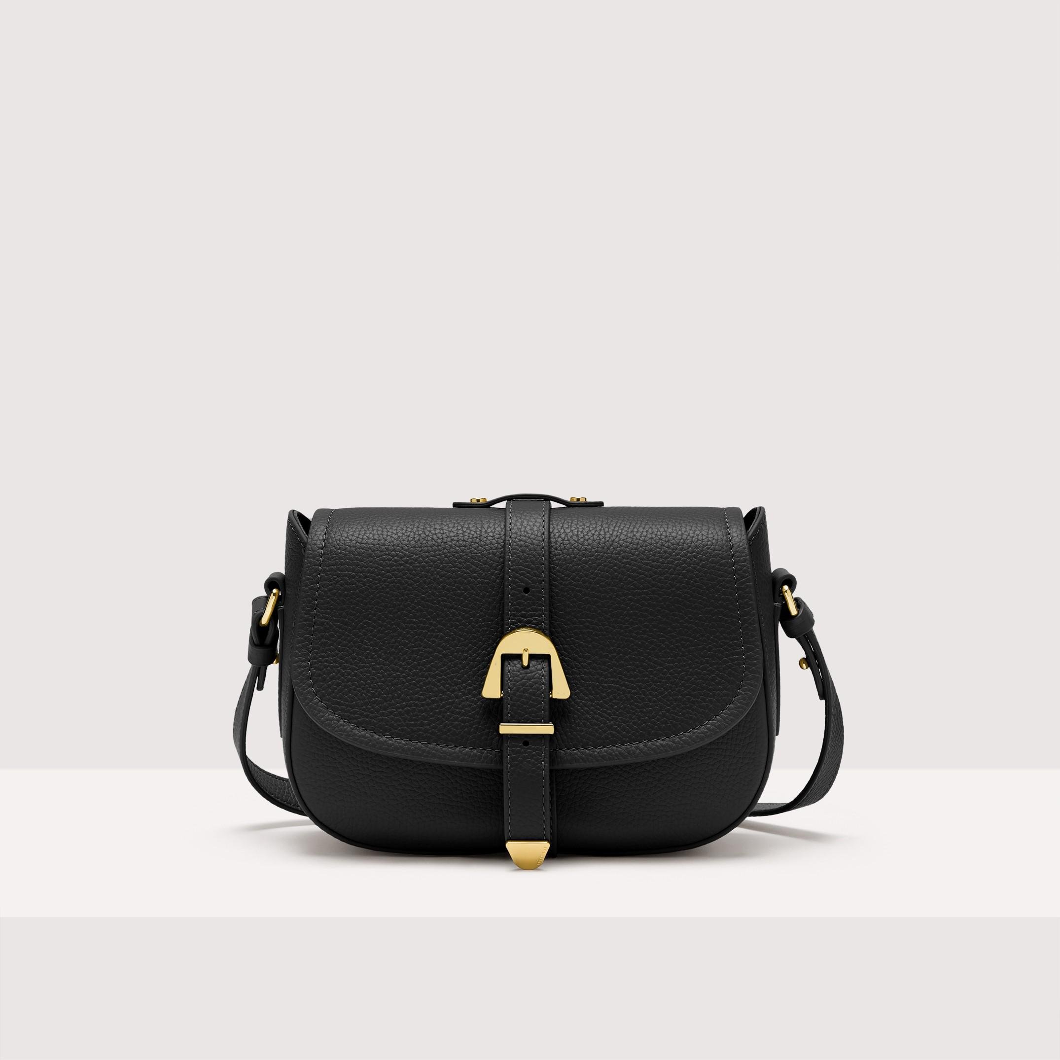 Coccinelle Grained Leather Crossbody Bag Magalù Small in Black | Lyst