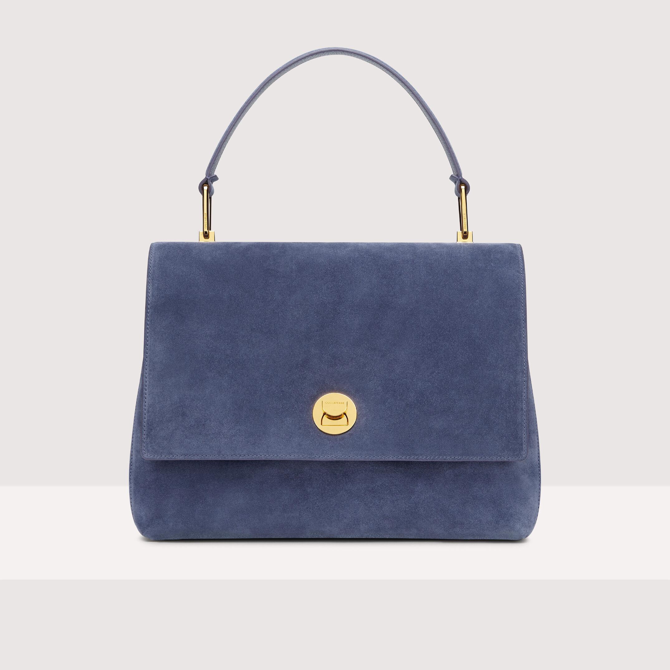 Coccinelle Liya Suede Large Shoulder Bags in Blue | Lyst