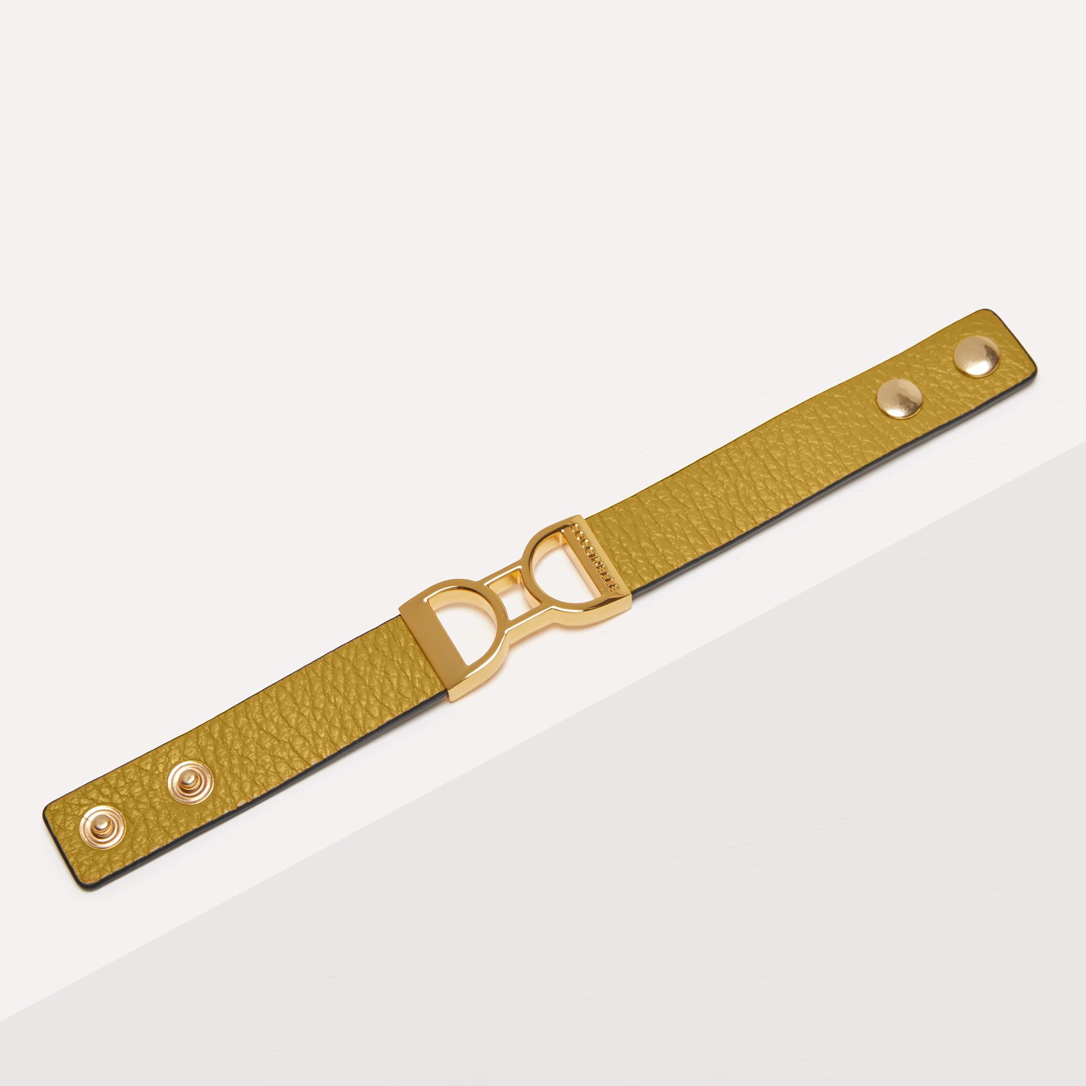 Coccinelle Grained Leather Bracelet Arlettis Ribbon in Metallic | Lyst