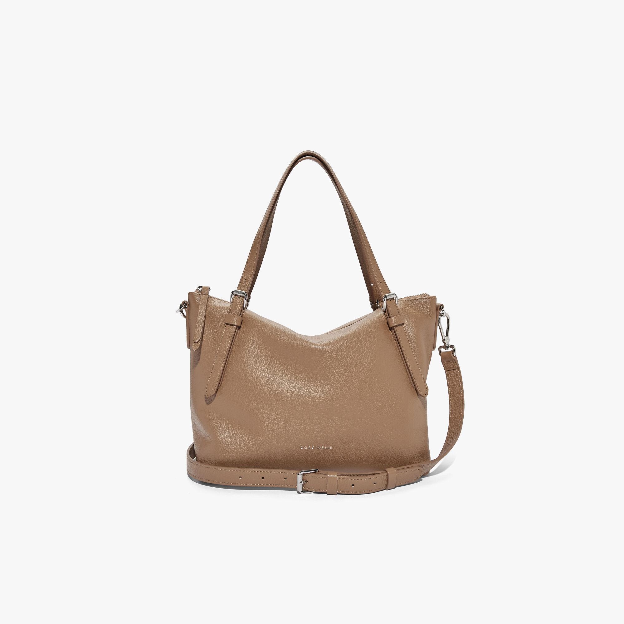 Coccinelle Alix Taupe Grain Leather in Brown | Lyst UK