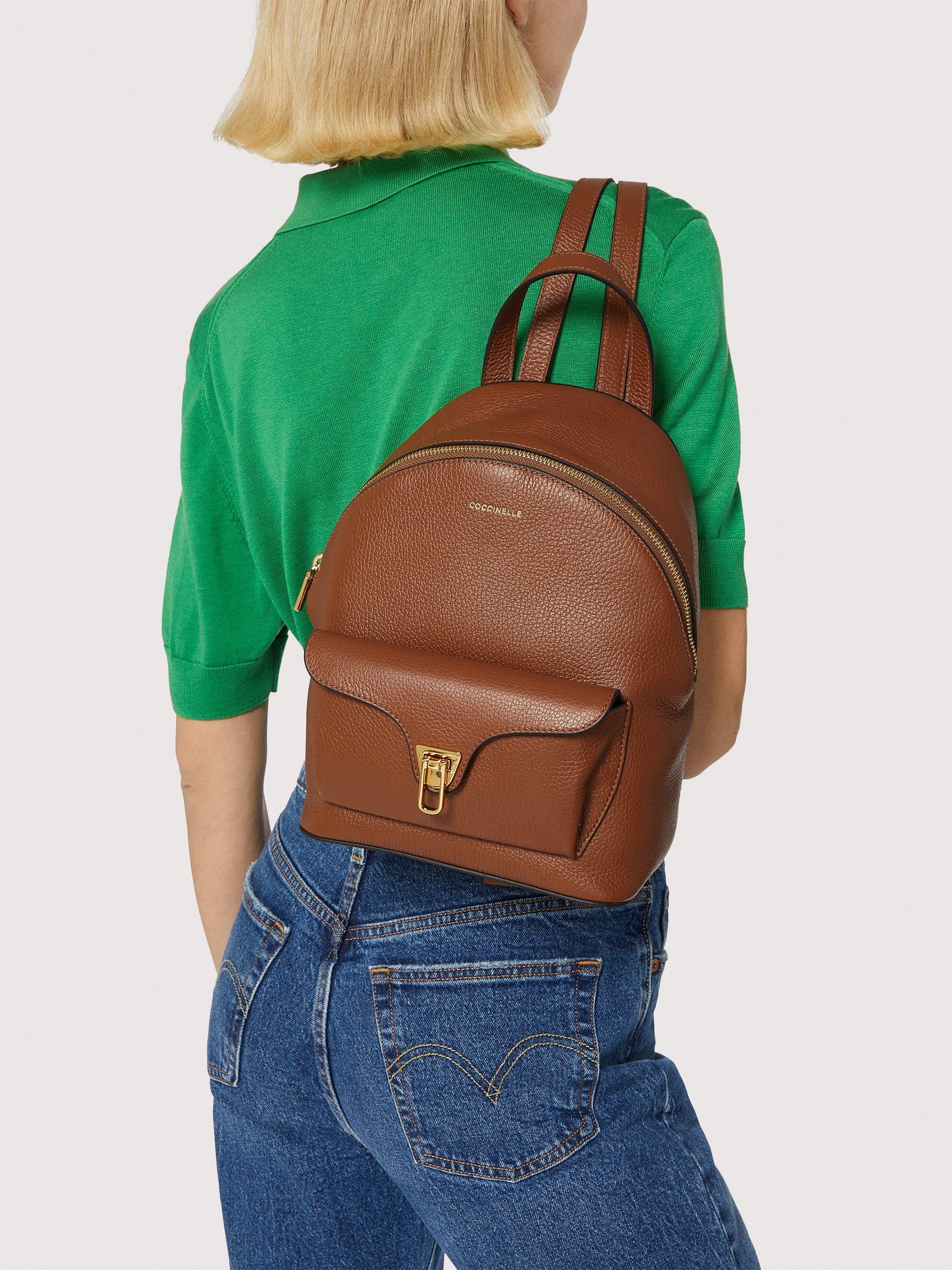 Coccinelle Grained Leather Backpack Beat Generation Small in 
