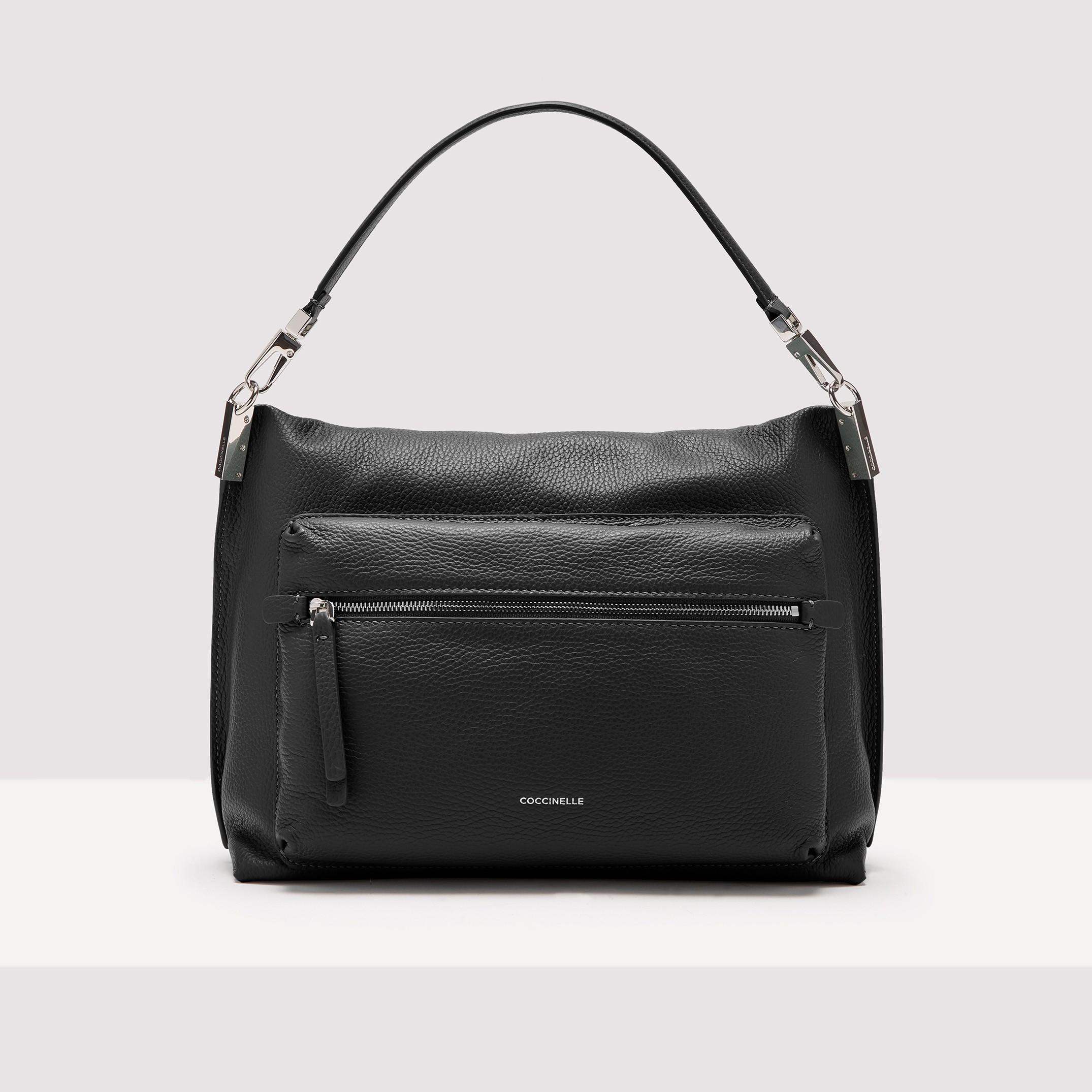 Coccinelle Grained Leather Handbag Hyle Large in Black | Lyst