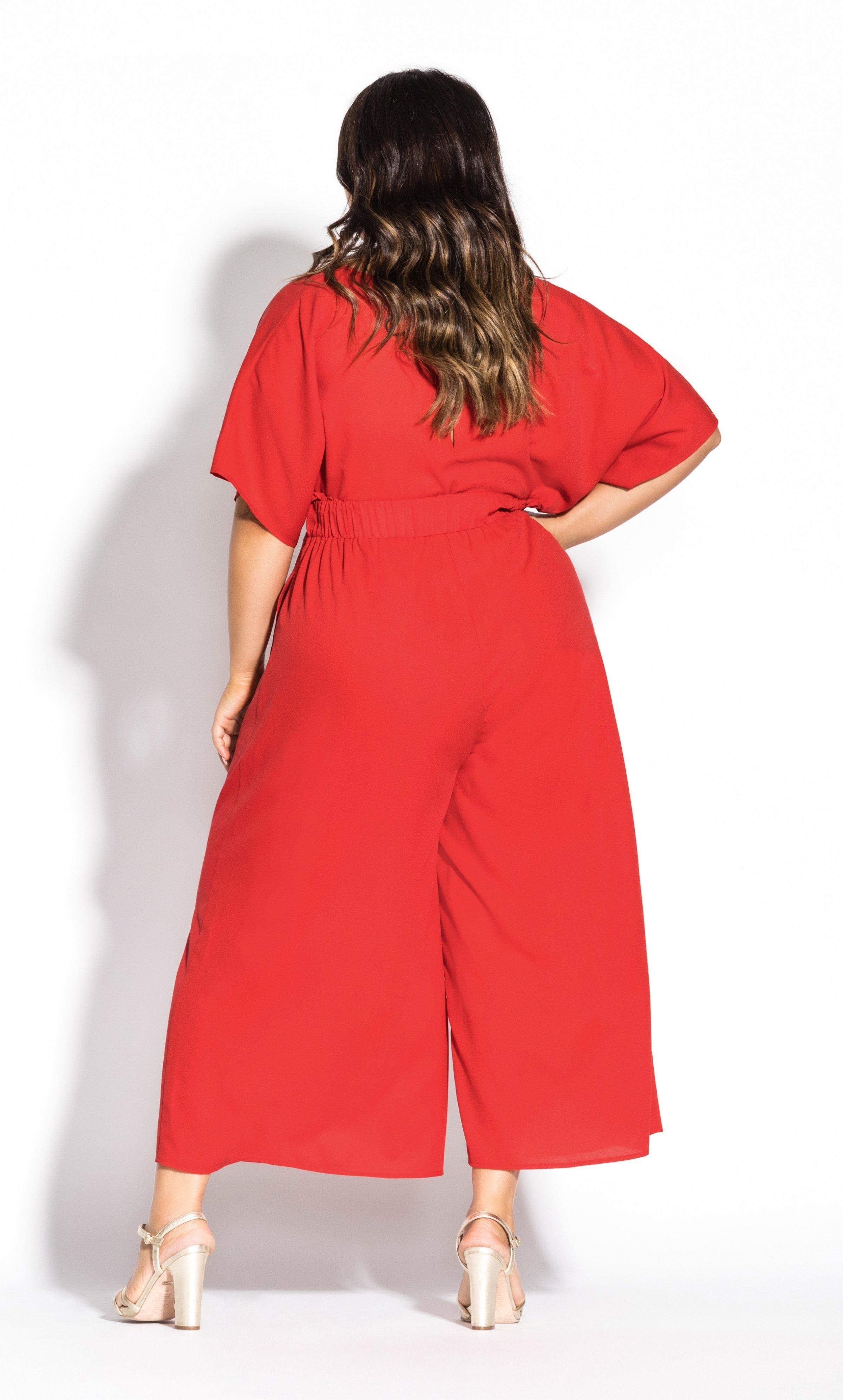 city chic red jumpsuit