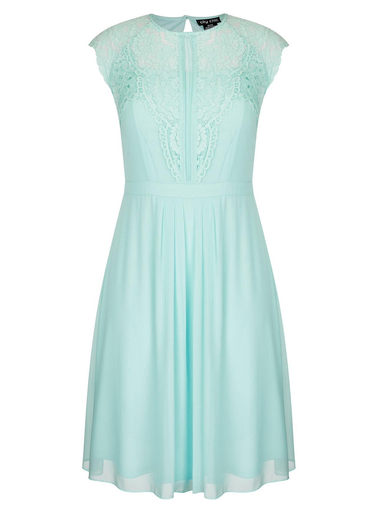 city chic paneled lace bodice gown