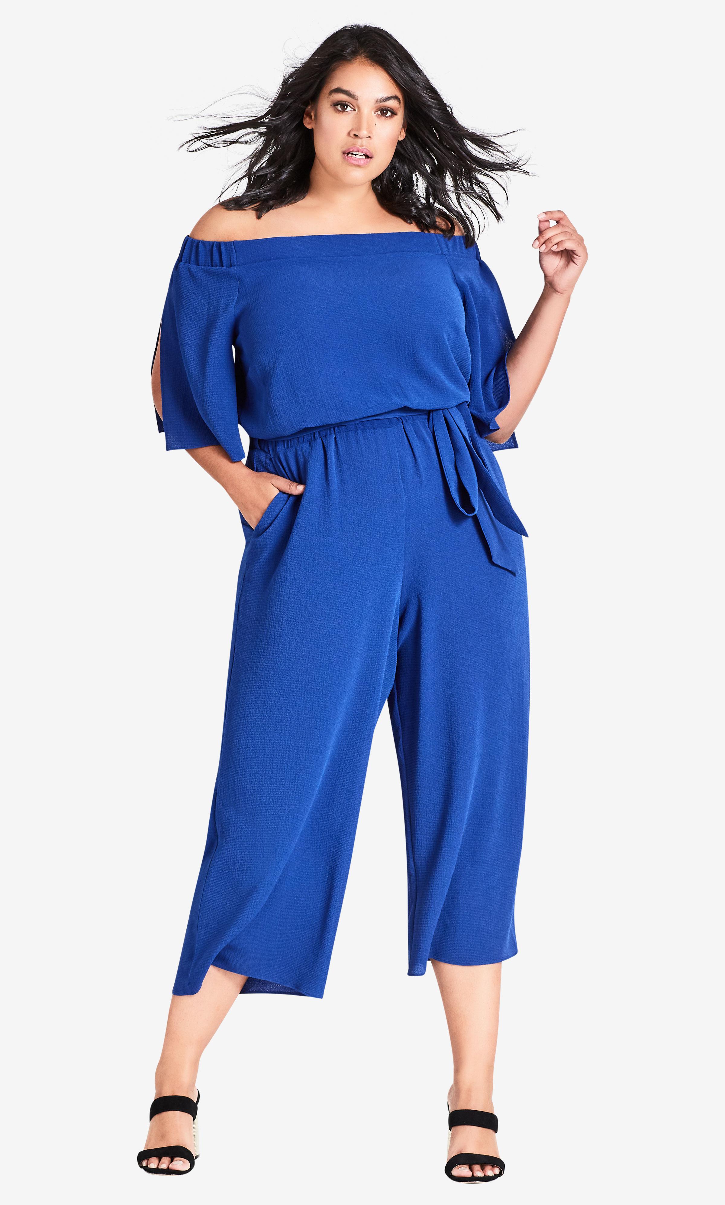 city chic off shoulder jumpsuit