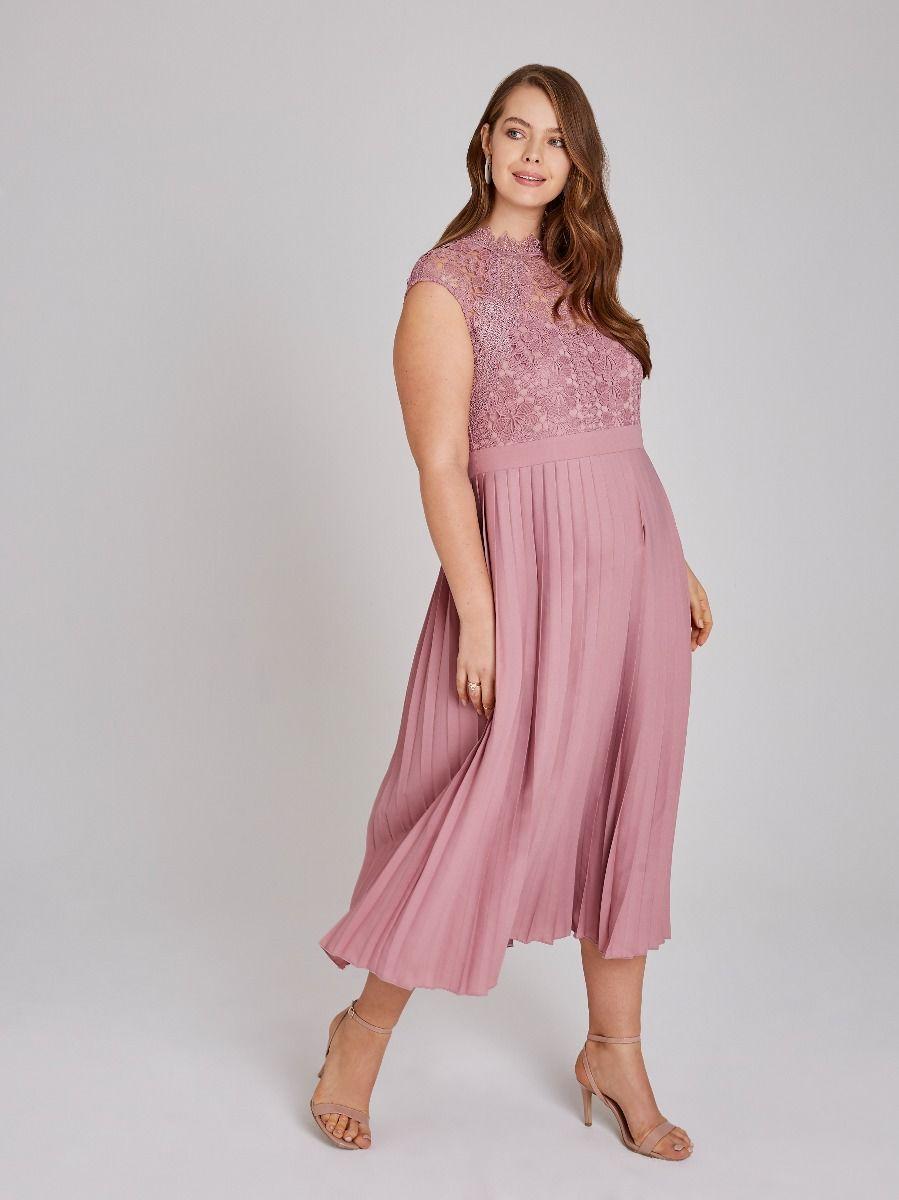 little mistress alanis blush lace top midaxi dress
