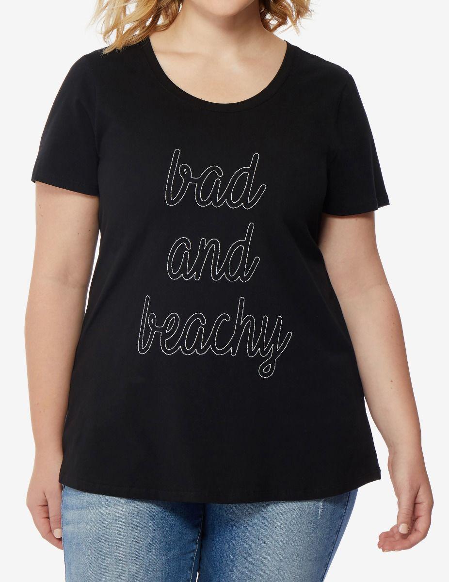Womens AX Paris Curve Bad Girl Tee Simply Be
