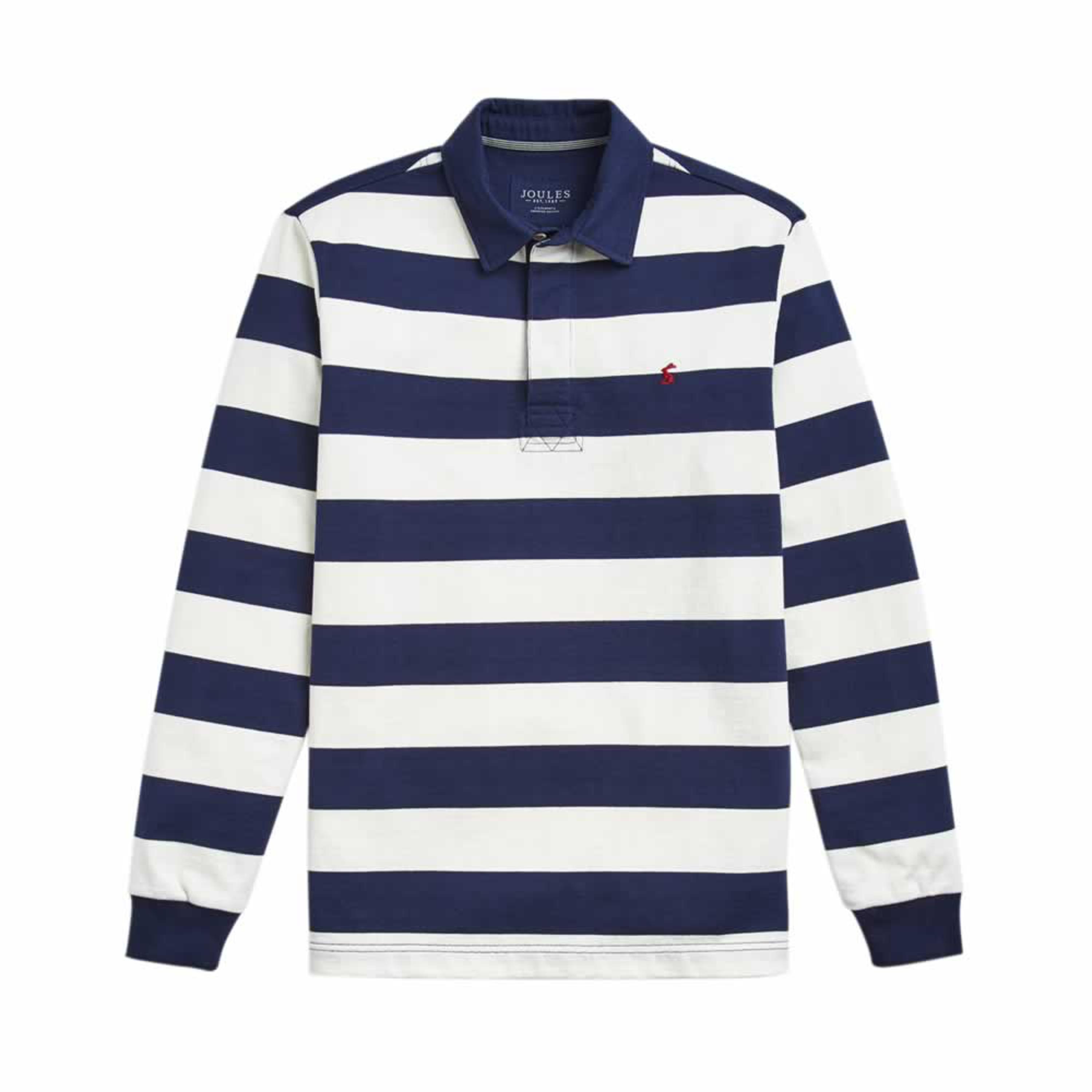 Joules Cotton Onside Long Sleeve Stripe Rugby Shirt in Navy/White (Blue ...