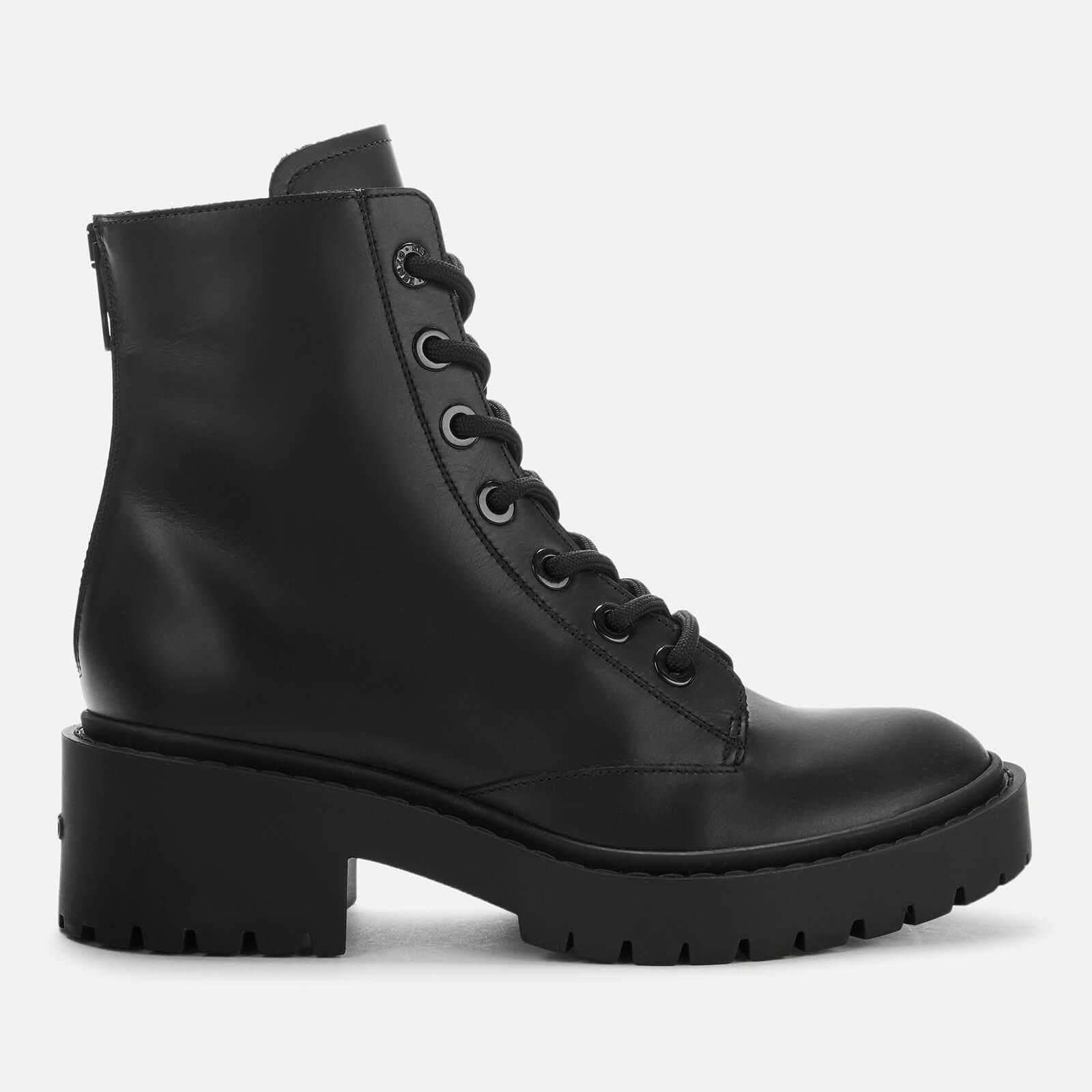 KENZO Leather Pike Lace Up Boots in Black - Lyst
