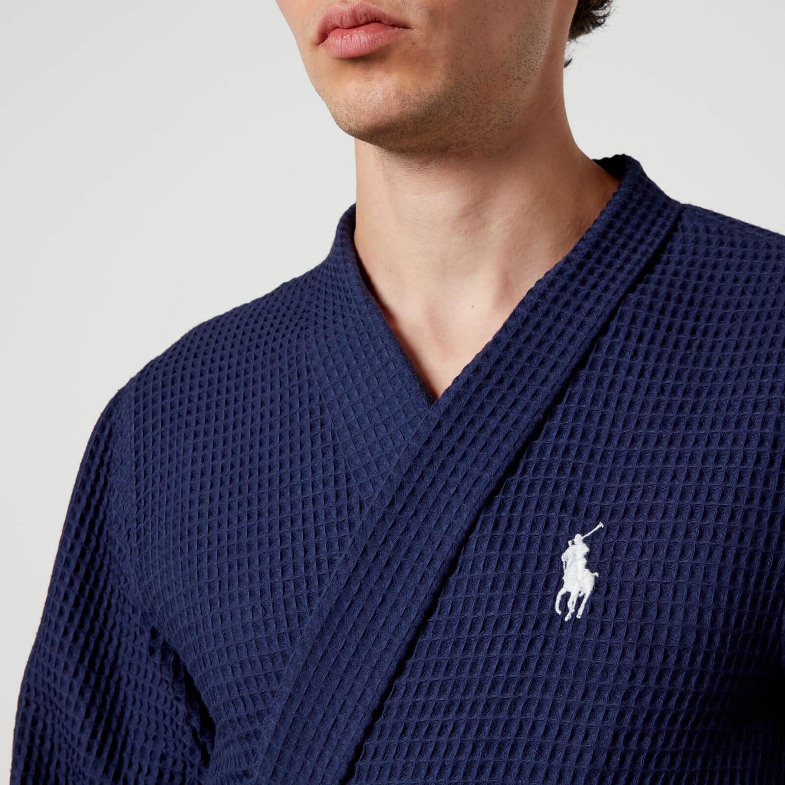 Polo Ralph Lauren Logo-embroidered Waffle Cotton Robe in Blue for Men | Lyst