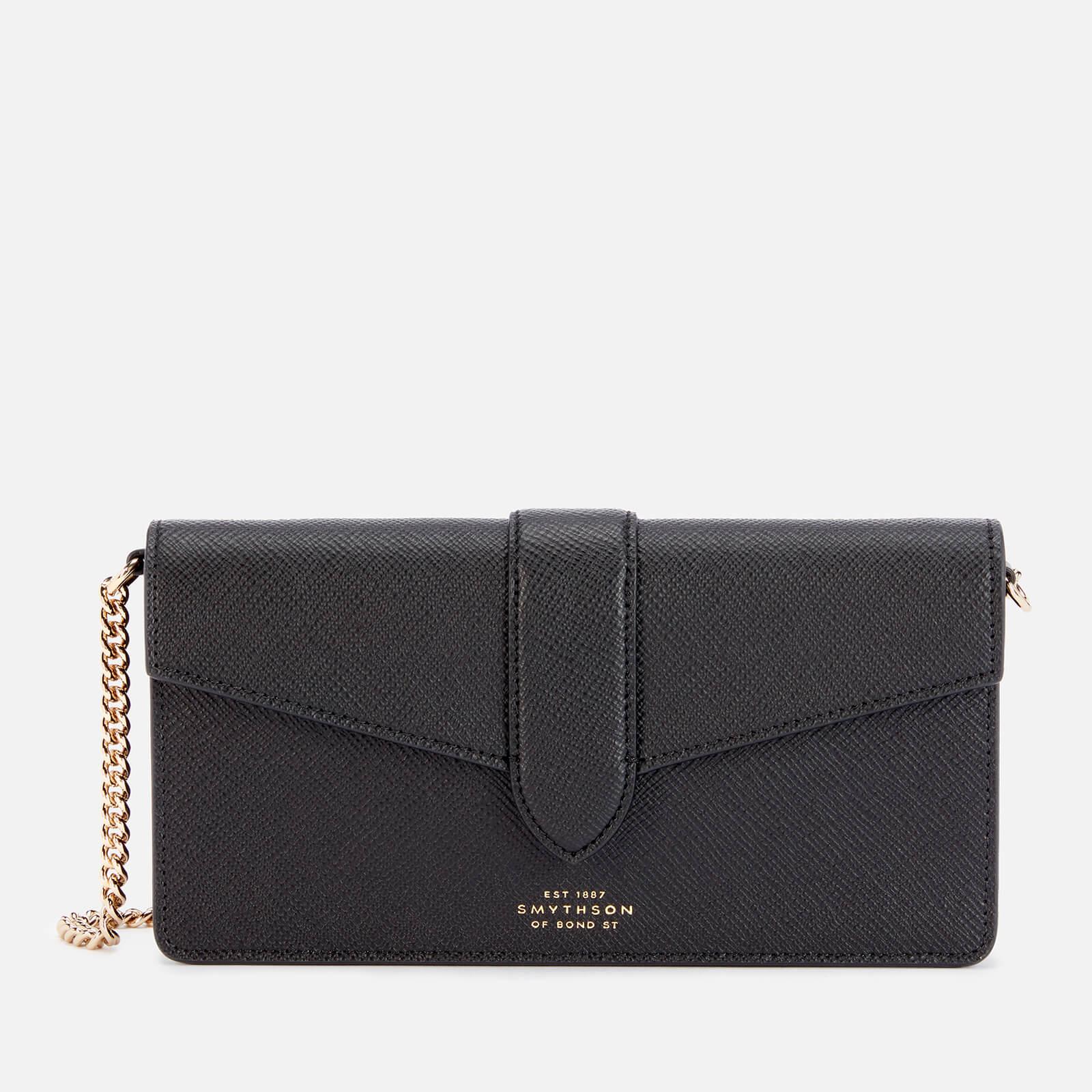 Smythson Panama Purse With Chain Strap in Black | Lyst