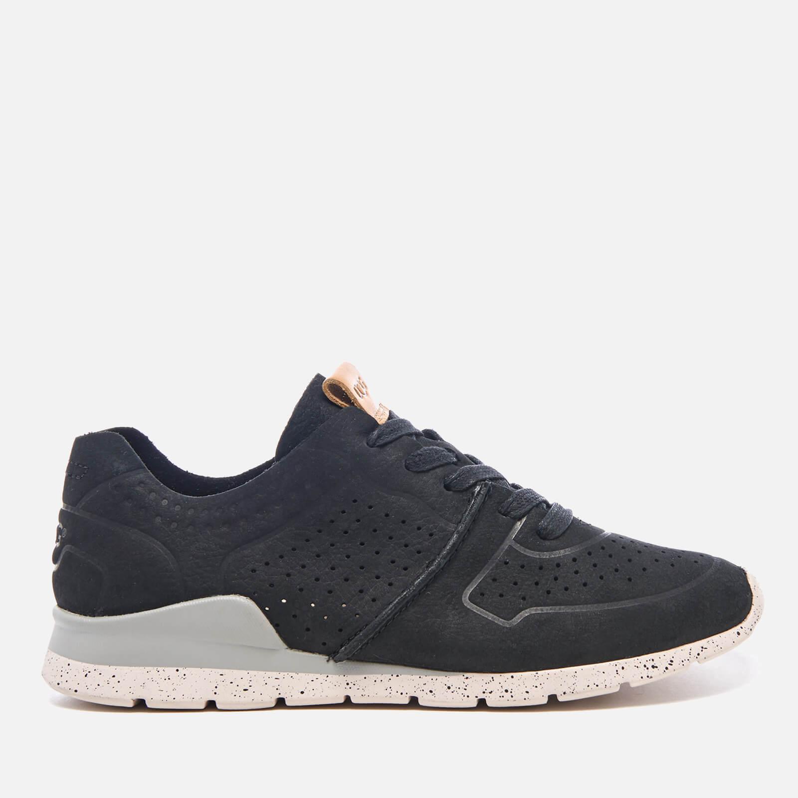 UGG Leather Tye Treadlite Nubuck Trainers in Black | Lyst