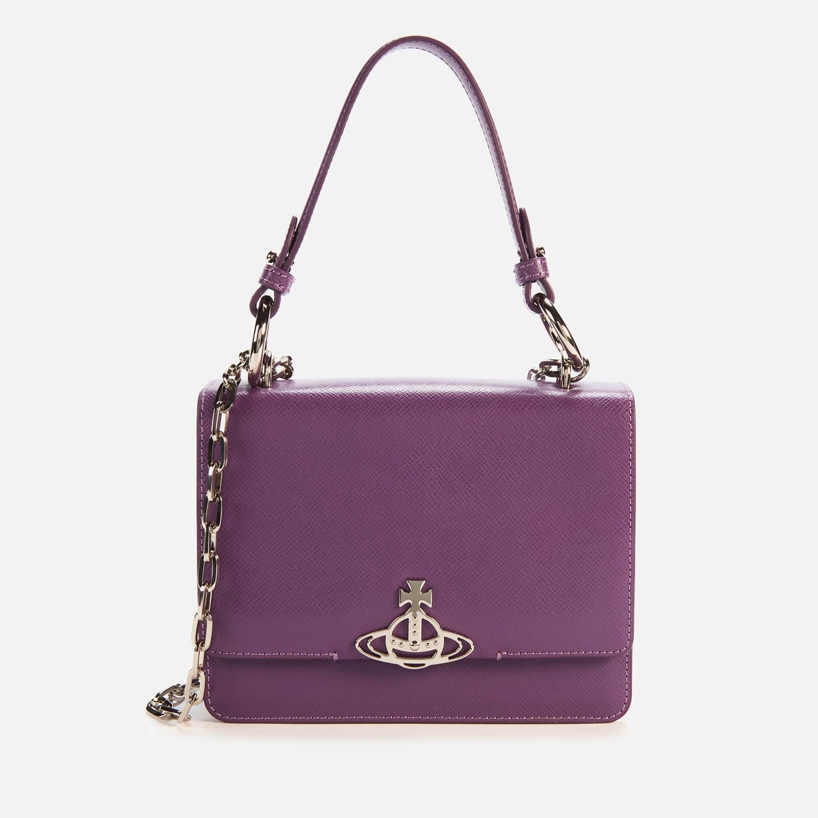 Vivienne Westwood Leather Debbie Medium Bag With Flap in Purple 