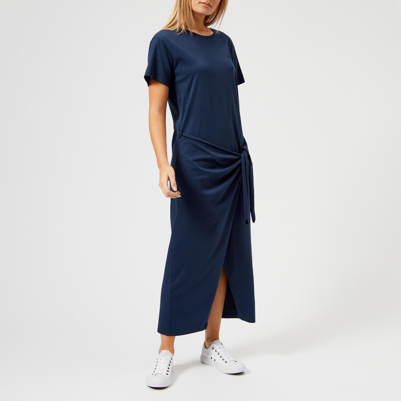 Polo Ralph Lauren Cotton T-shirt Dress With Tie Front in Navy (Blue) | Lyst