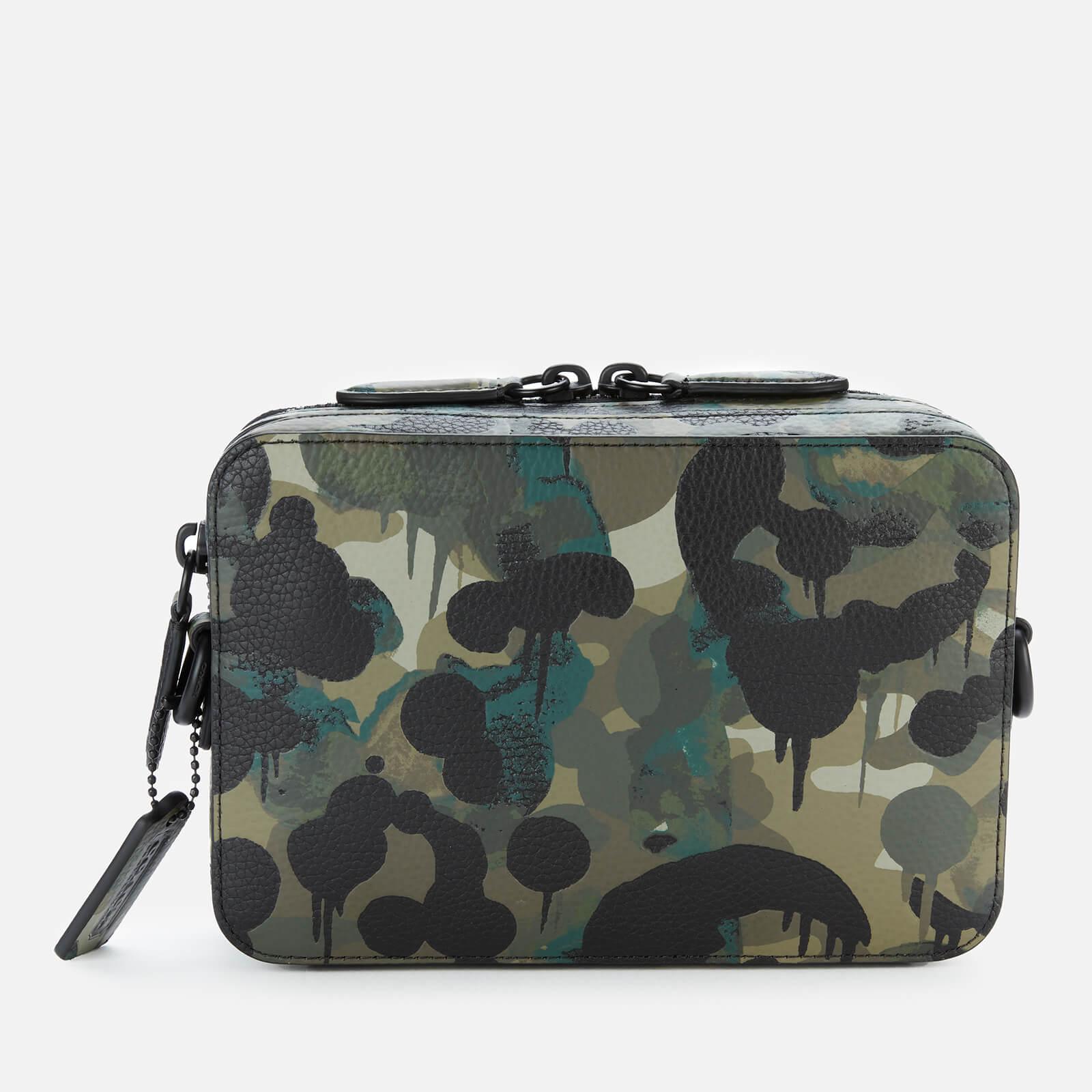 Coach Charter Camo-Coated Pebble Leather Messenger Bag Blue