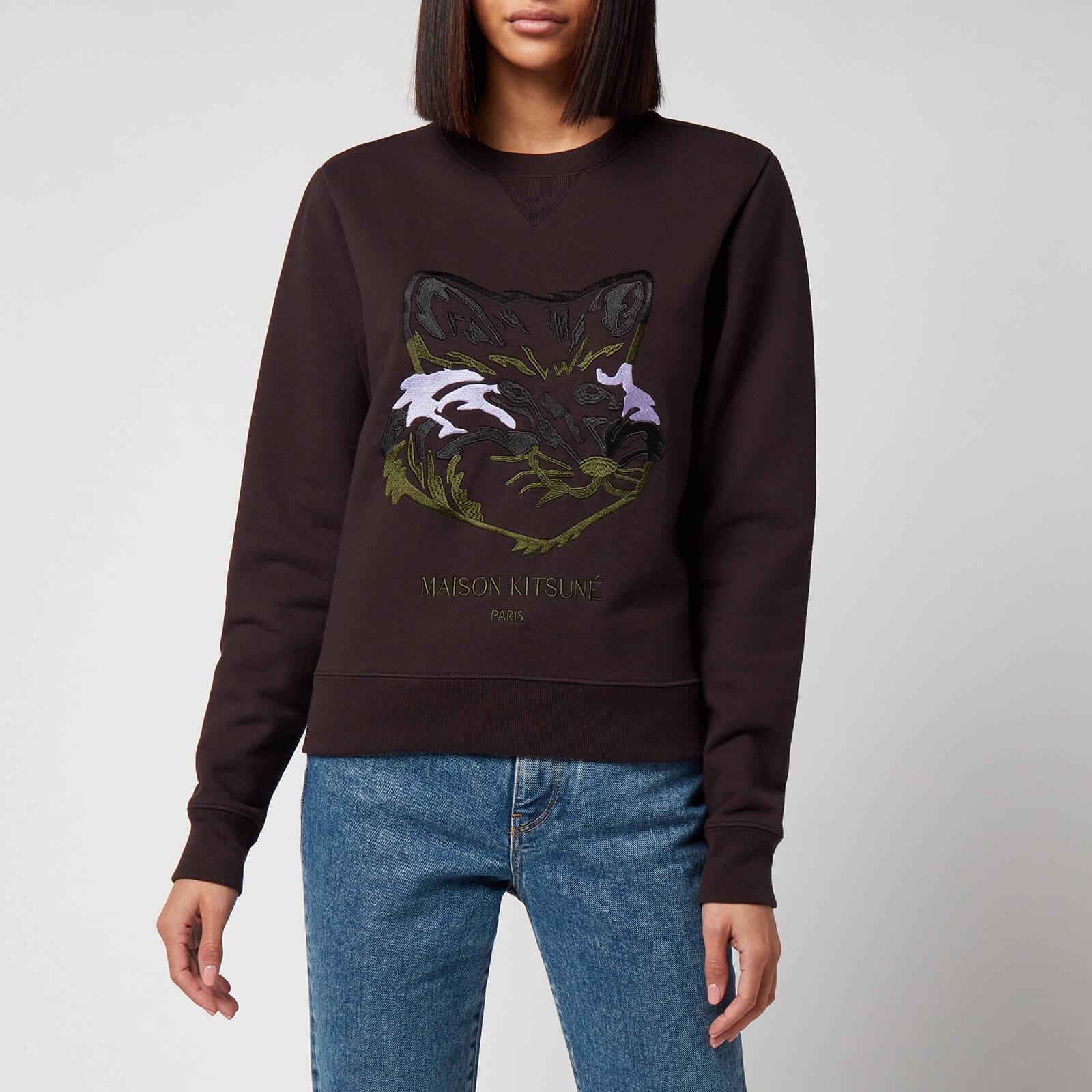 Maison Kitsuné Big Fox Embroidery Regular Sweatshirt in Brown | Lyst