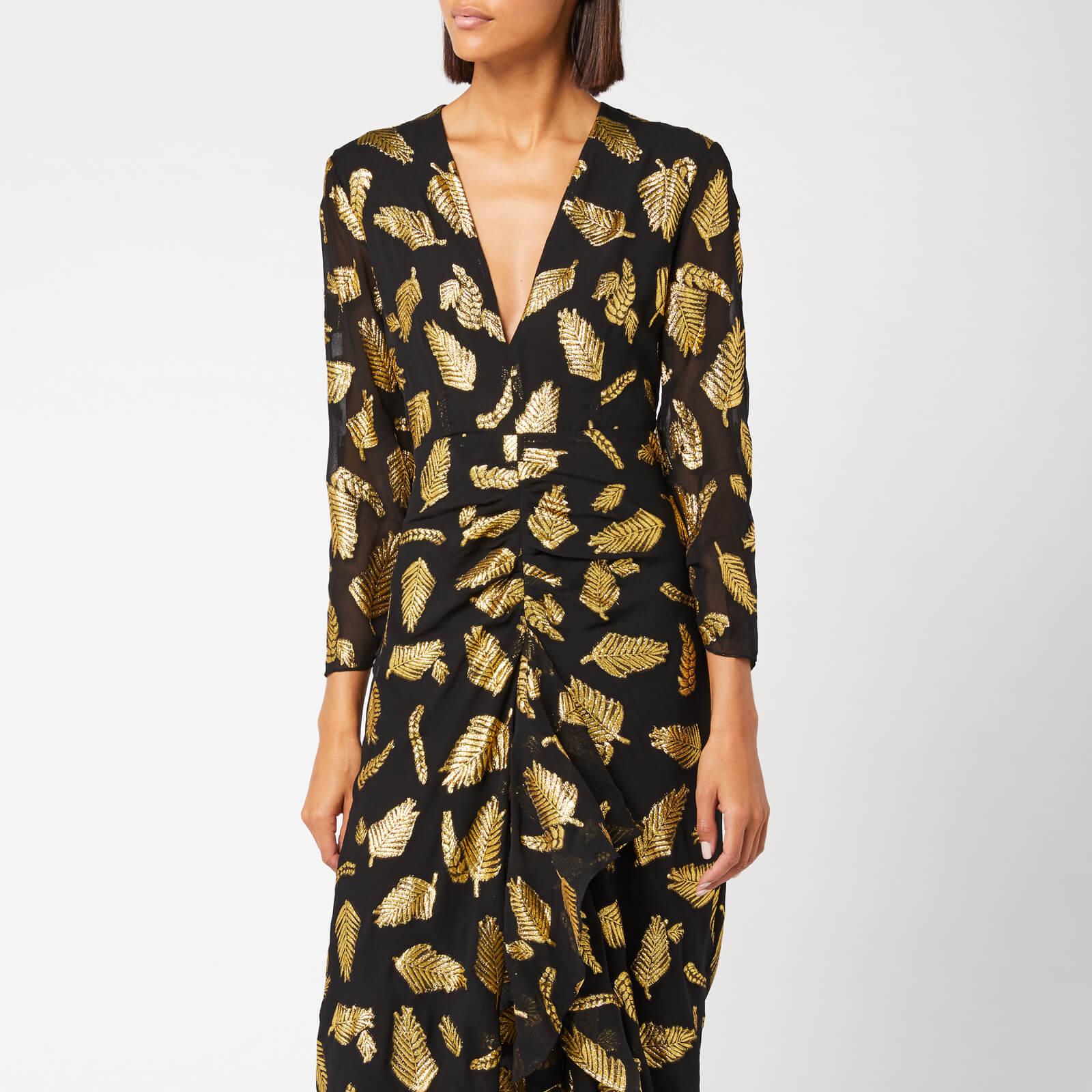 RIXO London Rose Gold Silk Lame Maxi 