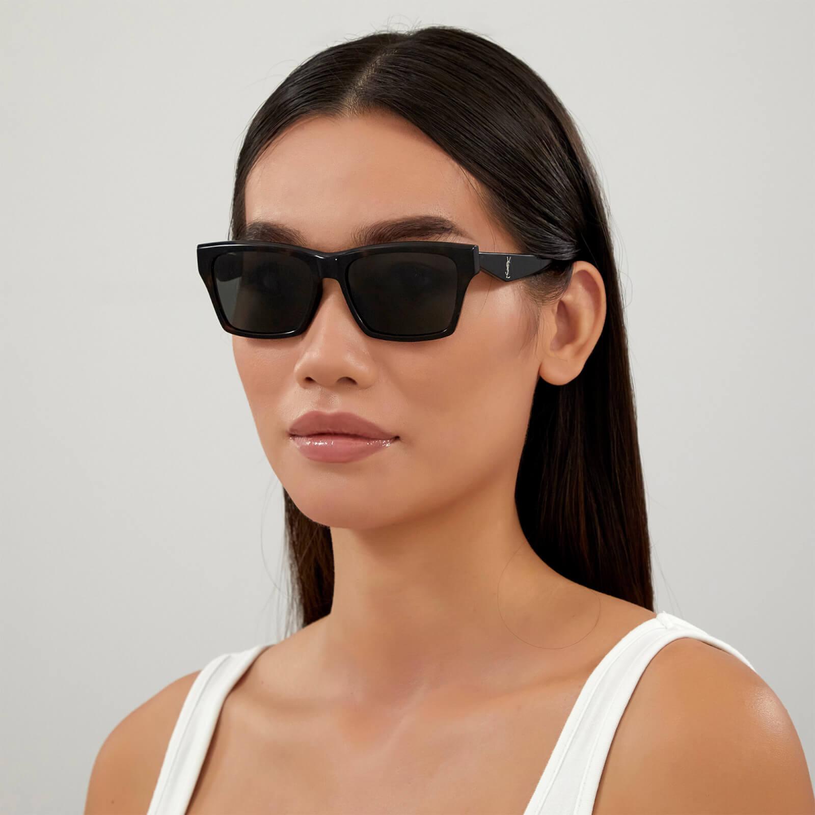 Saint Laurent Square Frame Sunglasses in Black | Lyst