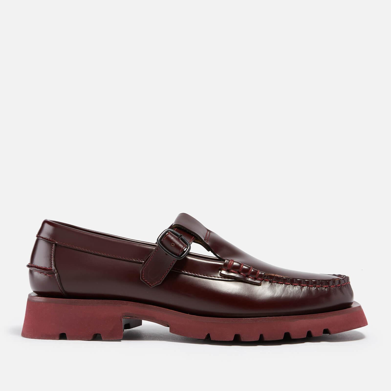 Hereu Alber Sport Leather T-bar Loafers in Red | Lyst