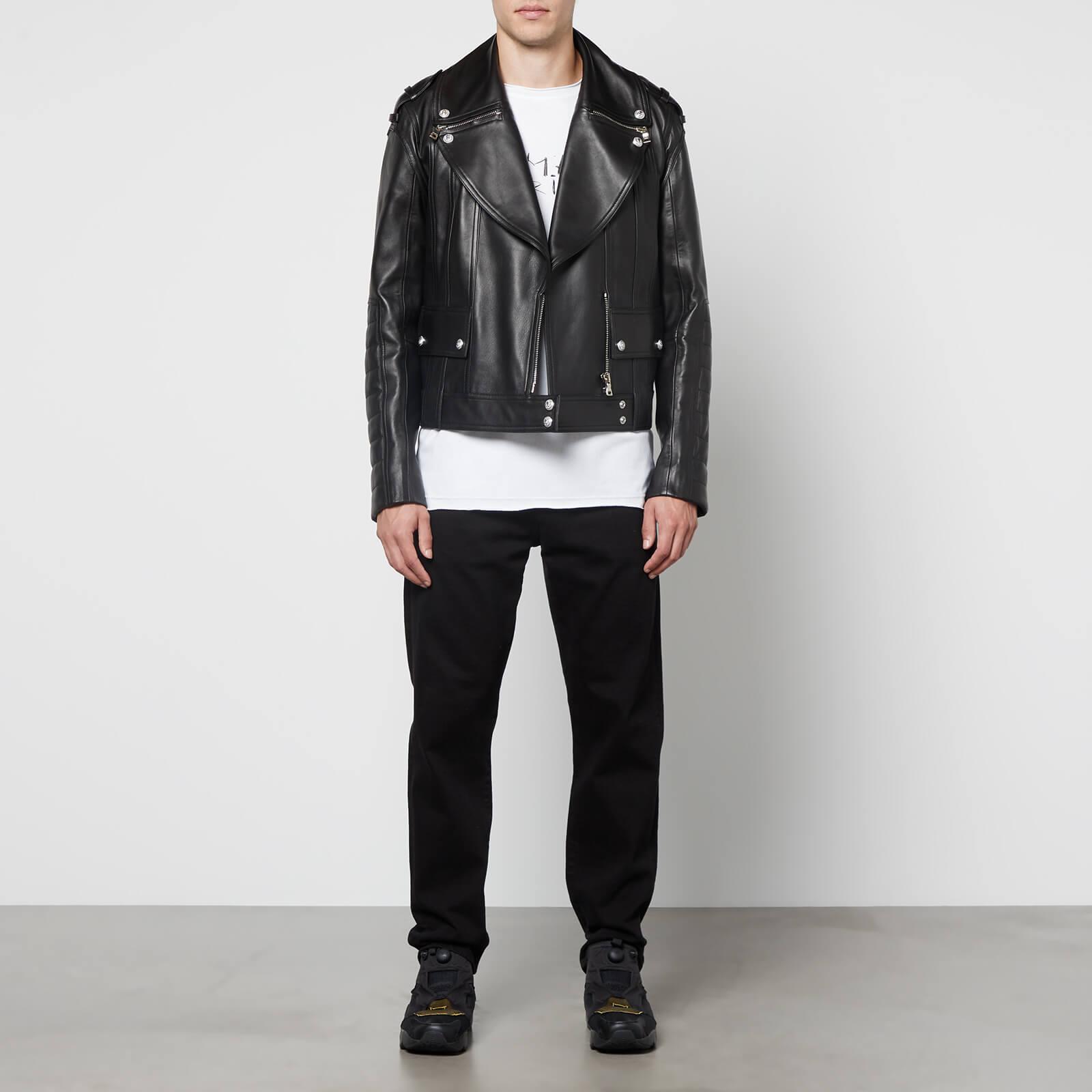 Balmain Leather Biker Jacket in Black for Men | Lyst