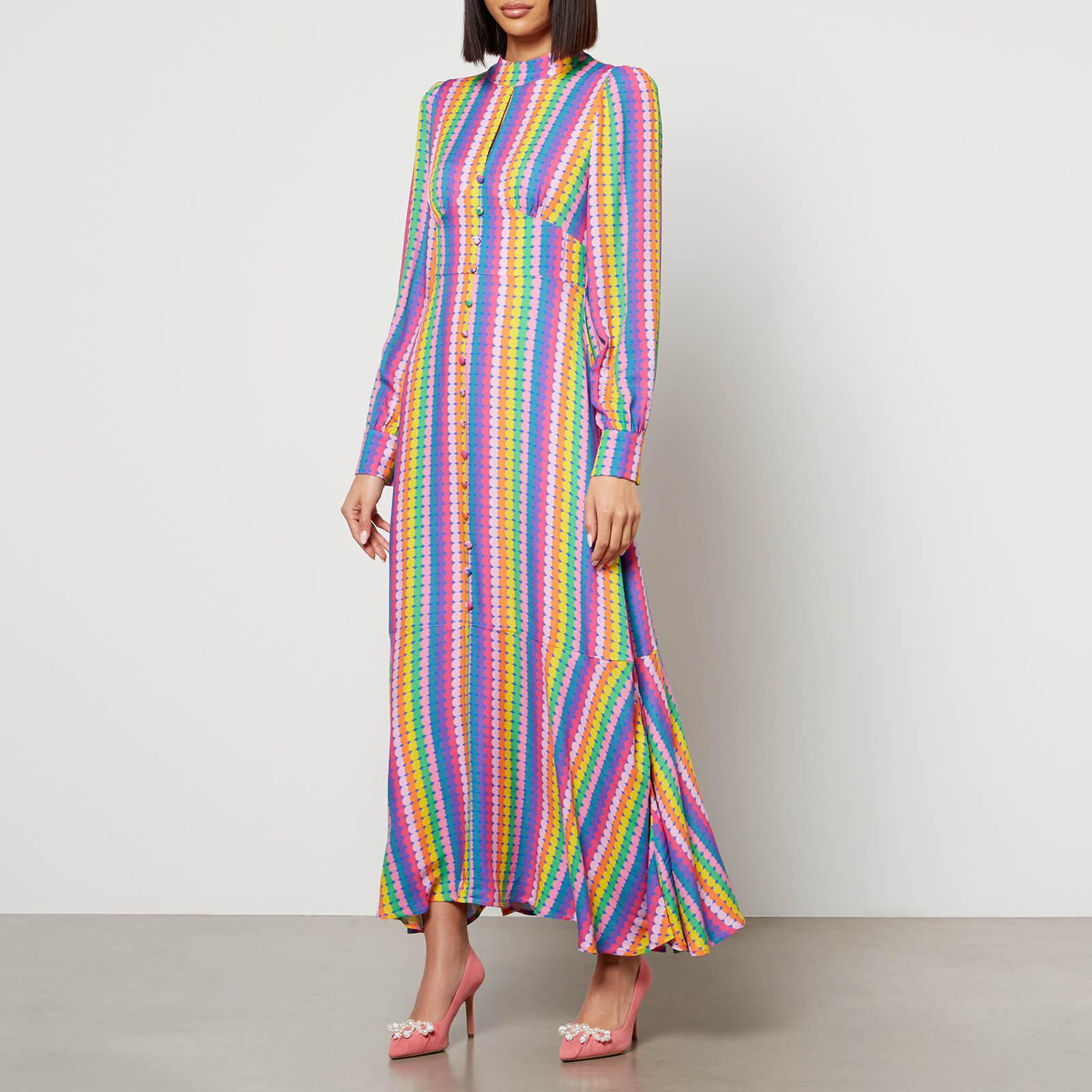 Olivia Rubin Agnes Striped Satin Dress in Purple | Lyst