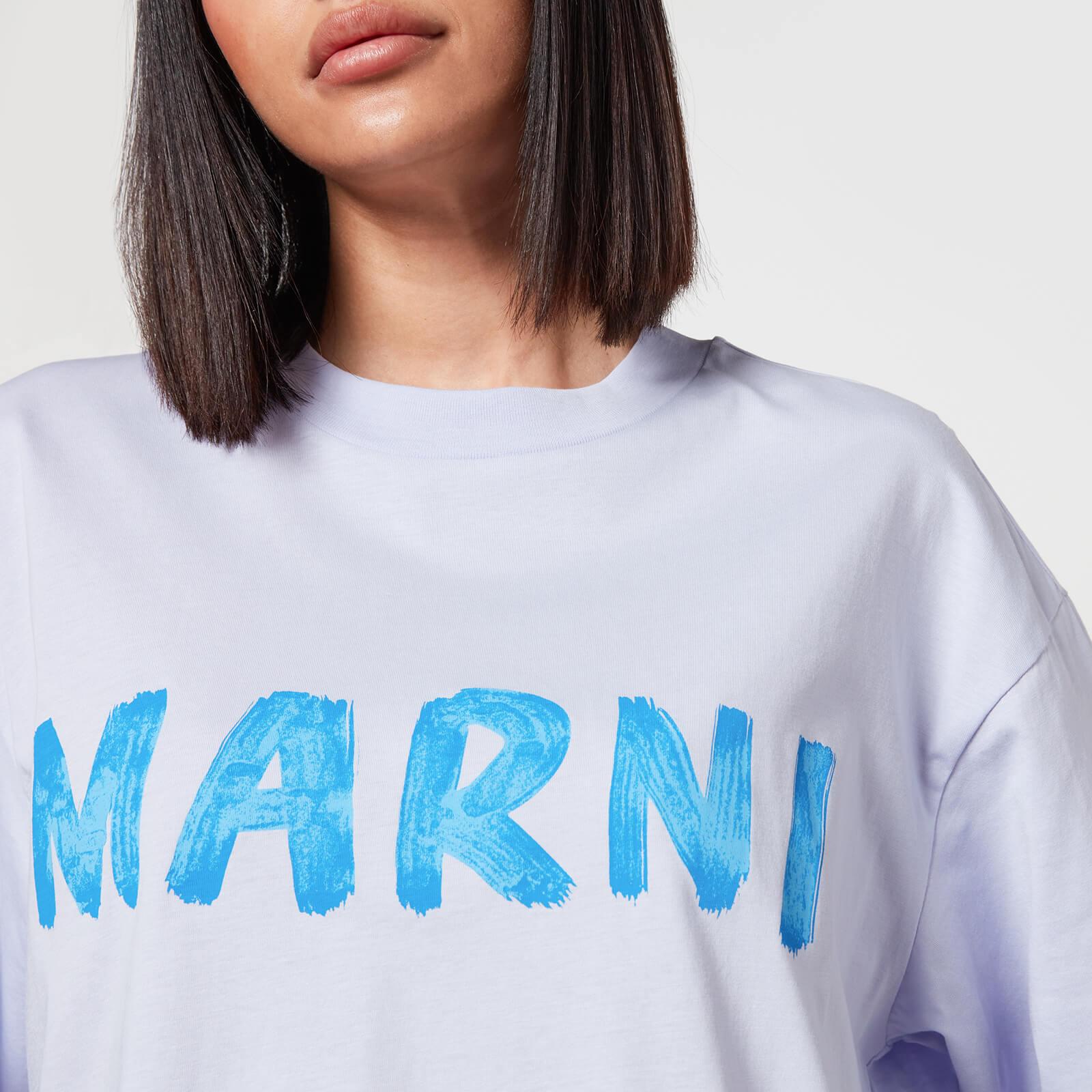Marni Logo-print Cotton-jersey T-shirt in Blue | Lyst