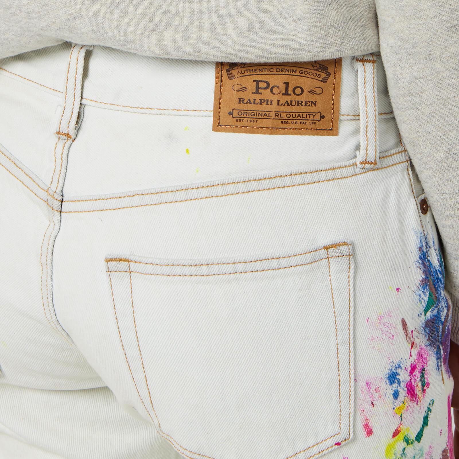 Polo Ralph Lauren Women's Avery Boyfriend Paint Splatter Grey Jeans