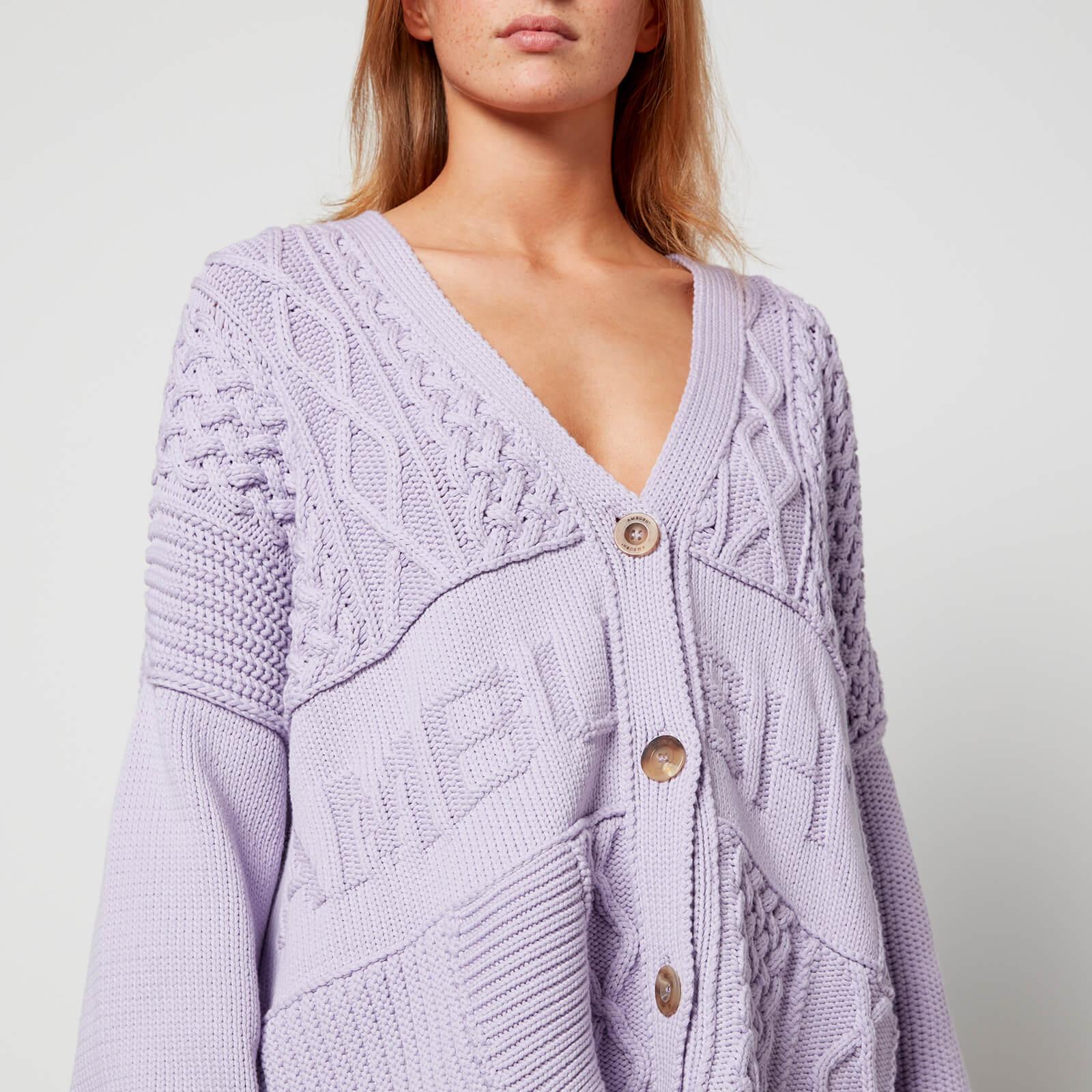 Ambush Patchwork Knit Cardigan in Purple | Lyst