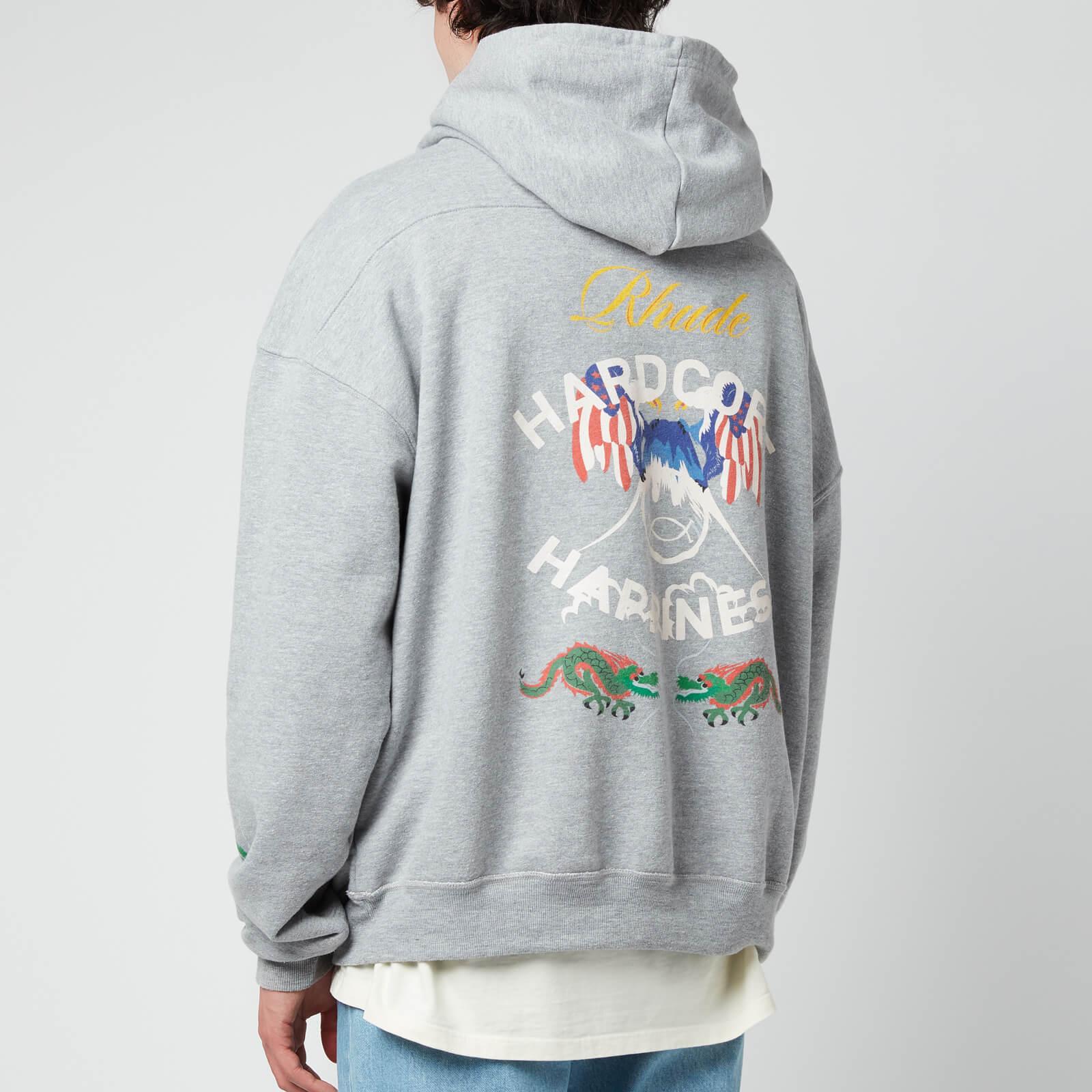 Rhude Hardcore Eagle Graphic Hoodie in Gray for Men