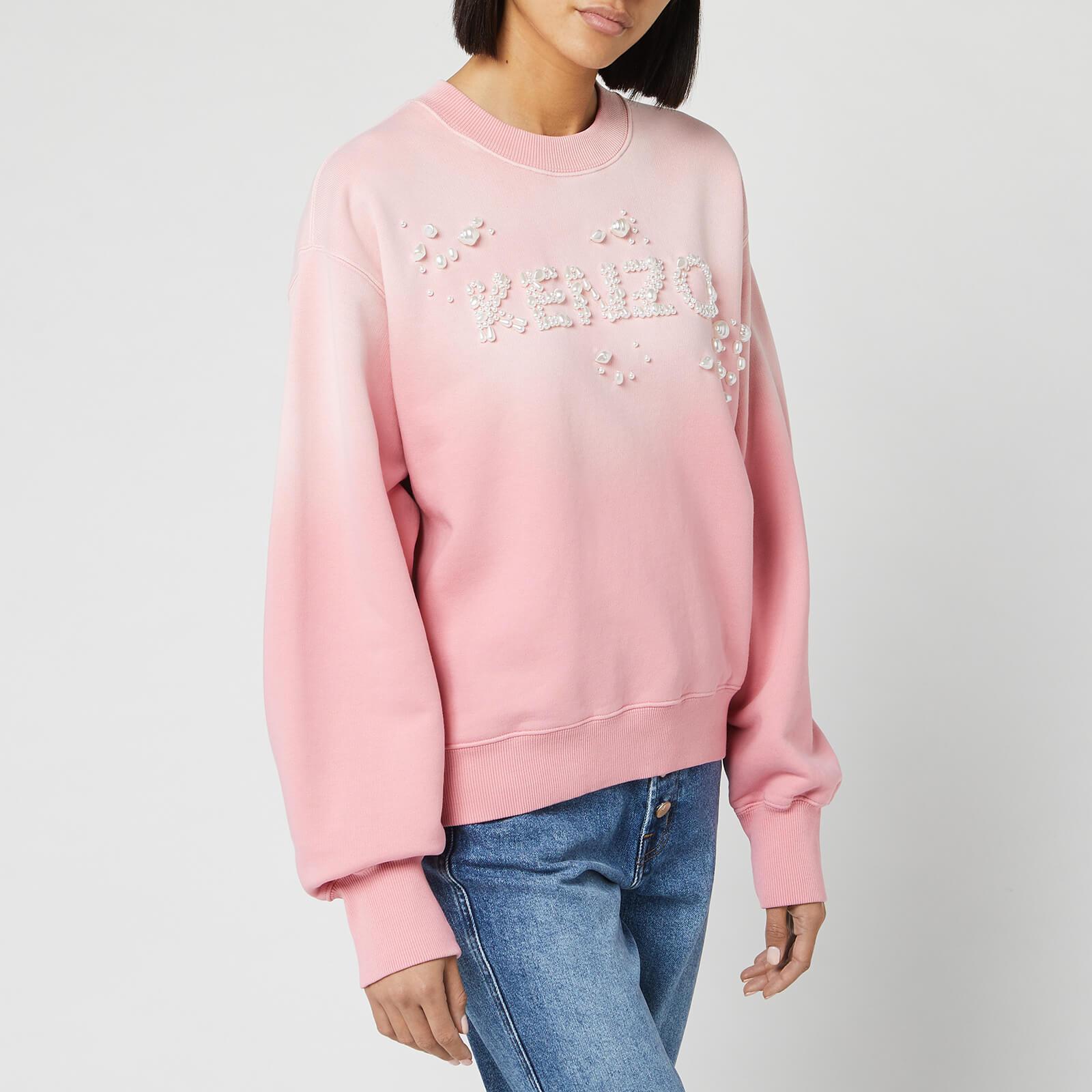 KENZO Cotton Bubble Sweatshirt With Pearls Logo in Pink - Lyst